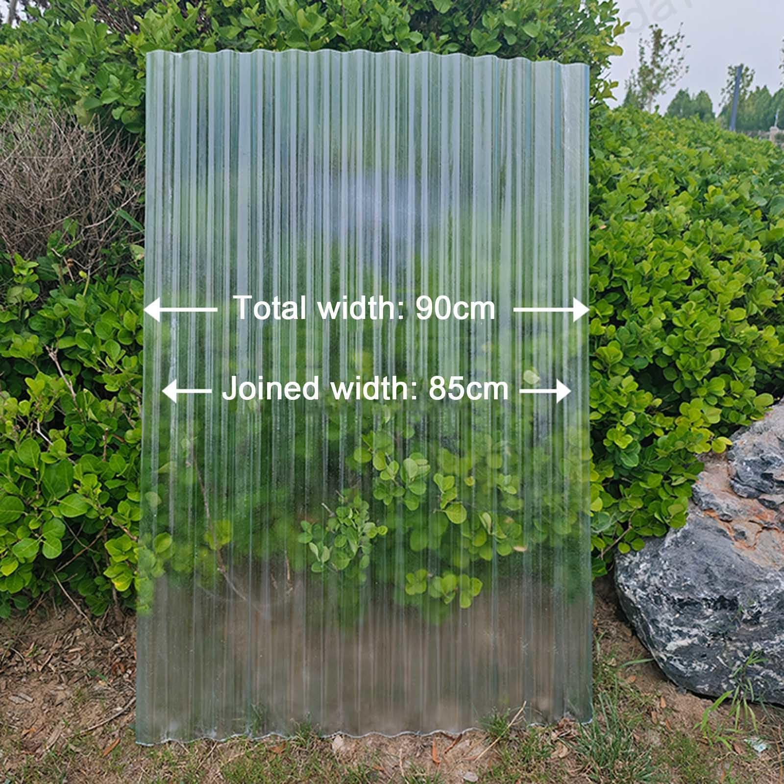 Placa Ondulada Tejado Transparente,Placa De Iluminación Natural FRP De 1mm,Chapas Perfiladas Techo,Paneles Ondulada Para Cocheras Silencioso Autolimpiables,6Pcs-0.9x1.4m(35x55in)