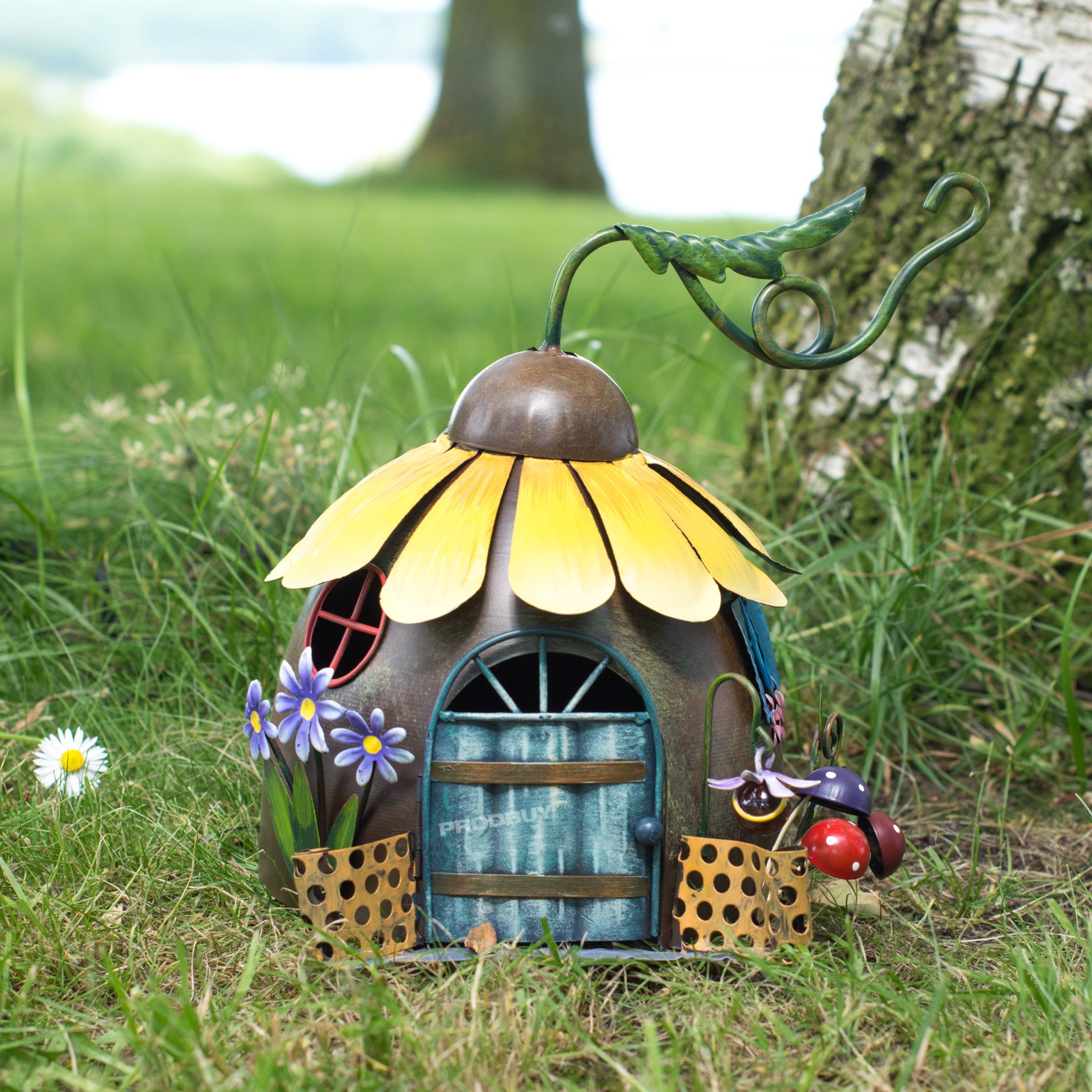 Prodbuy Limited Brown Metal Fairy Garden Sunflower House