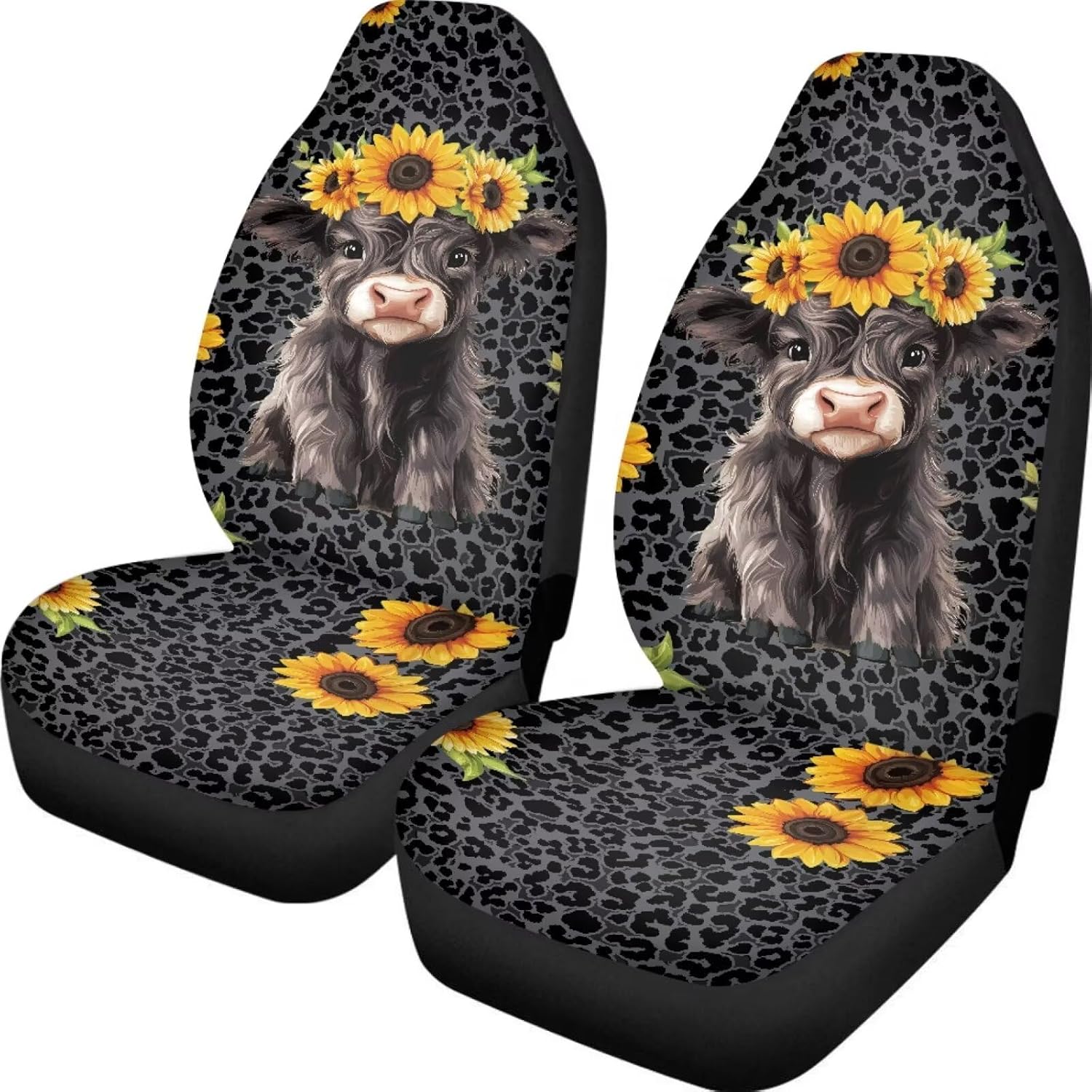 Orange Aztec Print Car Seat Cover Universal Front Seats Covers Fit for Most Cars,SUVs,Sedans,Trucks or Van,2PCs