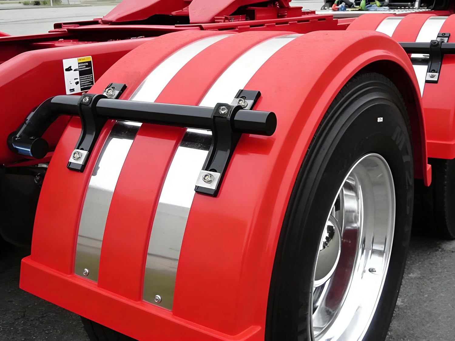 4 Pack Fender Hanger Brackets Assembly for Truck Trailer Half Fender Hangers Universal Fit Adjustable Fender Bracket Mounting Replacement