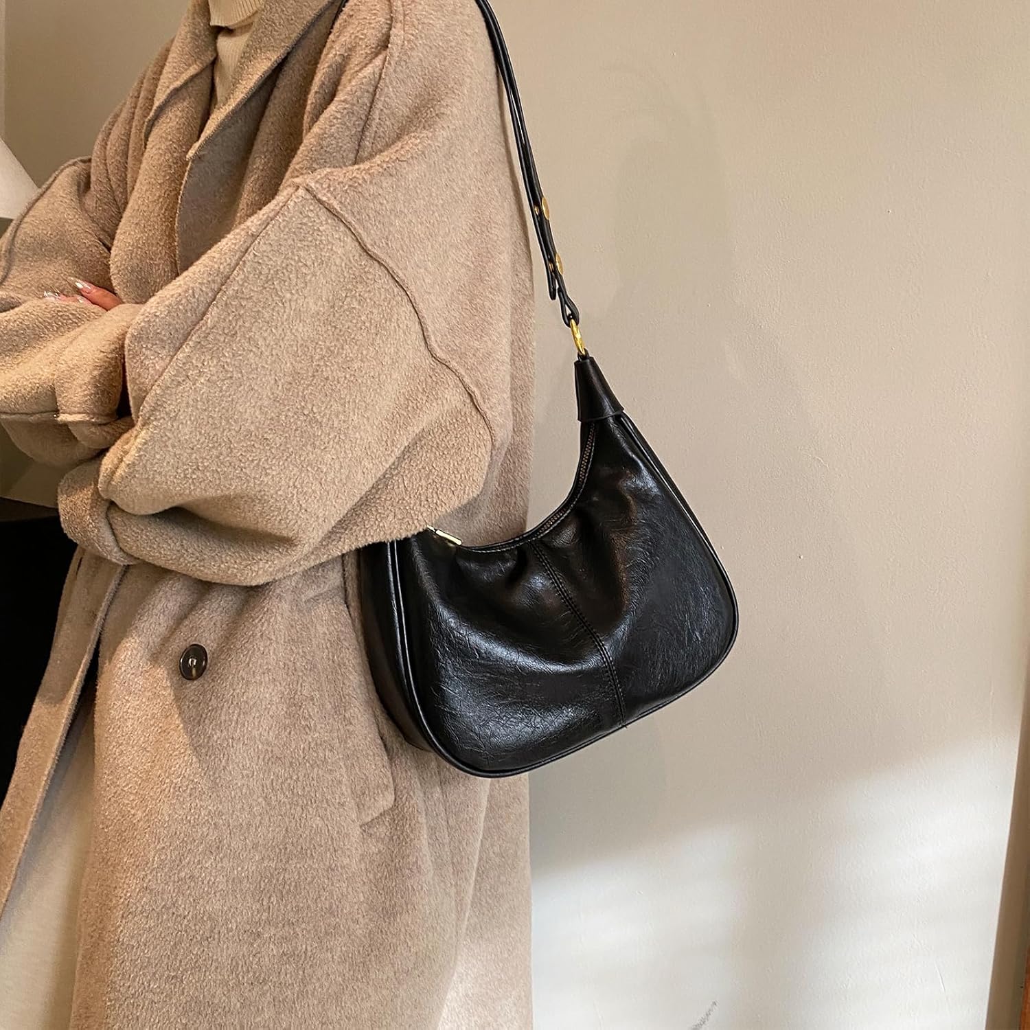 MOPOVO Small Hobo Bags Crescent Shaped Shoulder Bags for Women Mini Purse Fall Soft Crossbody Handbag 2025 - Image 3