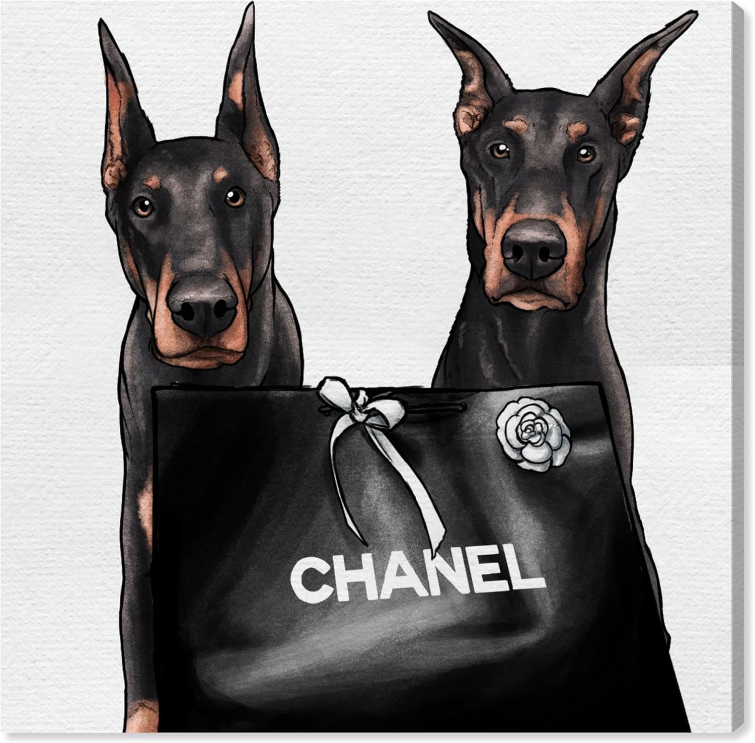 Oliver Gal Artist Co. Fashion and Glam, Canvas Wall Art, "Friendly Glam Duo" Ready to Hang Living Room, Bedroom and Bathroom Home Décor, 40.0 x 40.0, Black, Canvas Art