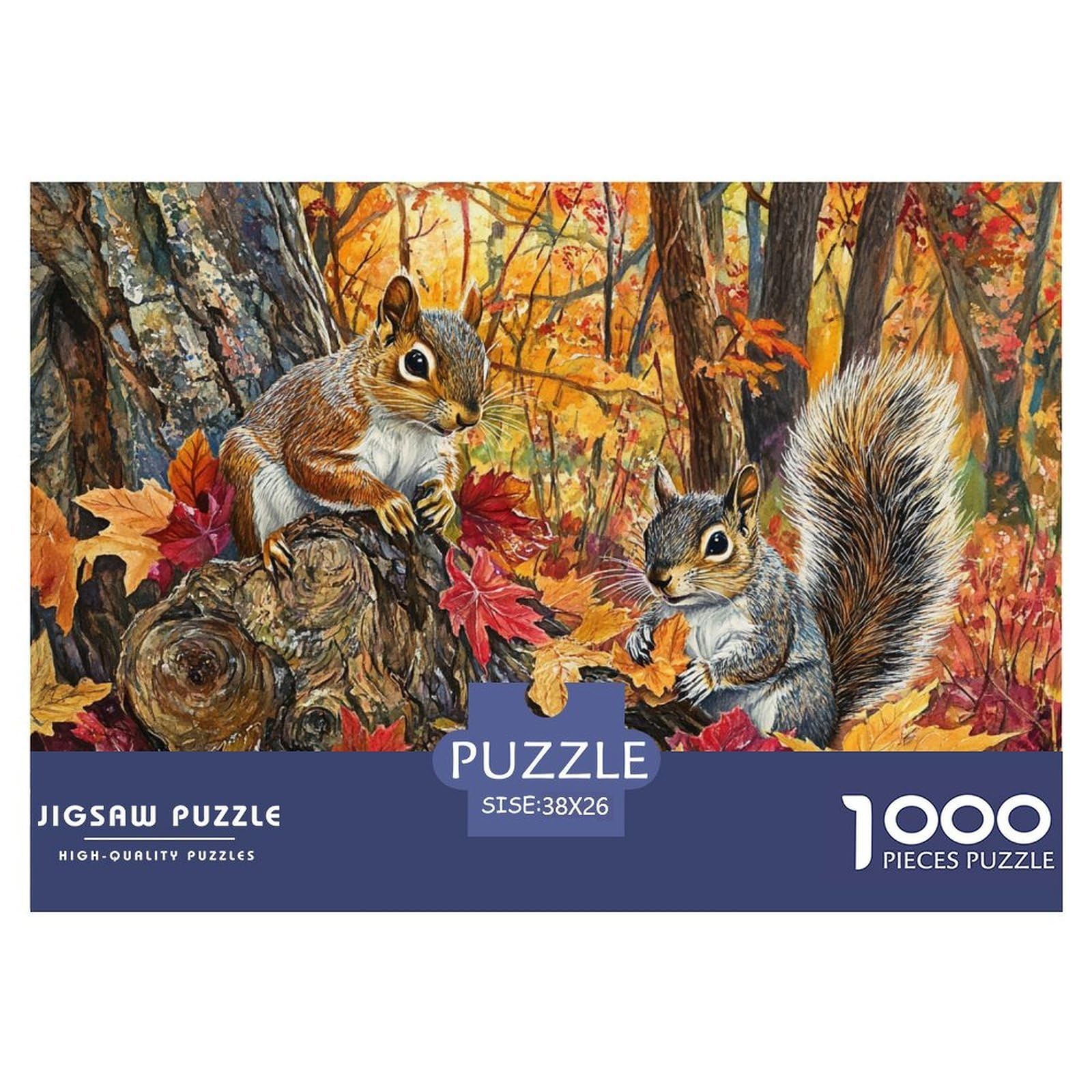 Jigsaw Squirrel 1000 Pieces Challenge Toy for Adults,Natural Scene Impossible Jigsaw Puzzles 1000 Pieces Educational Games Home Decoration 38x26cm/1000pcs — image 1