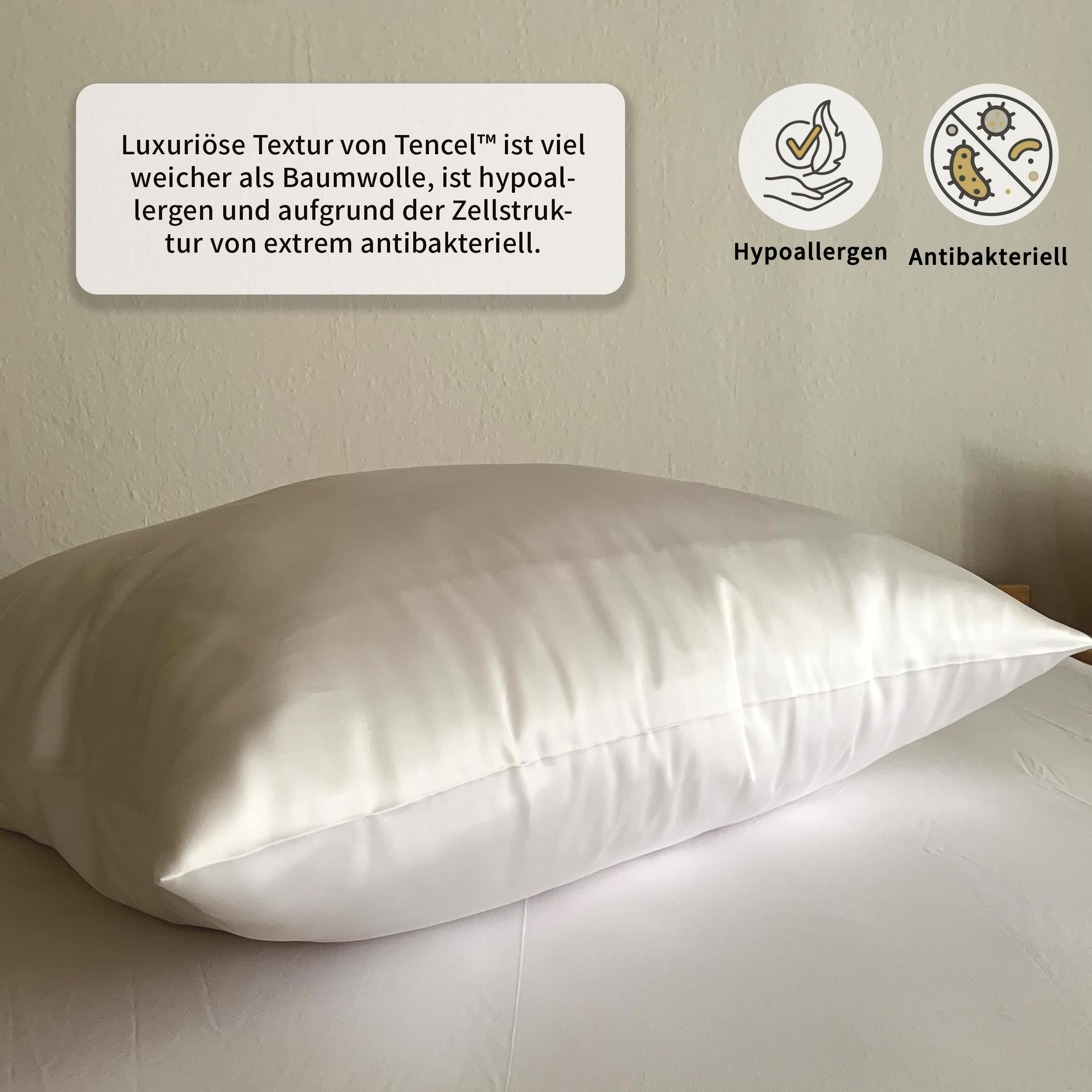 BYAKUYA Luxuriös Nackenkissen, Kopfkissen 40x80 aus 100% Eukalyptus Tencel LYOCELL, Kissen für Nackenschmerzen und erholsamen Schlaf, Orthopädische Vorteile Atmungsaktiv & Hypoallergen Österreich Küche, Haushalt & Wohnen