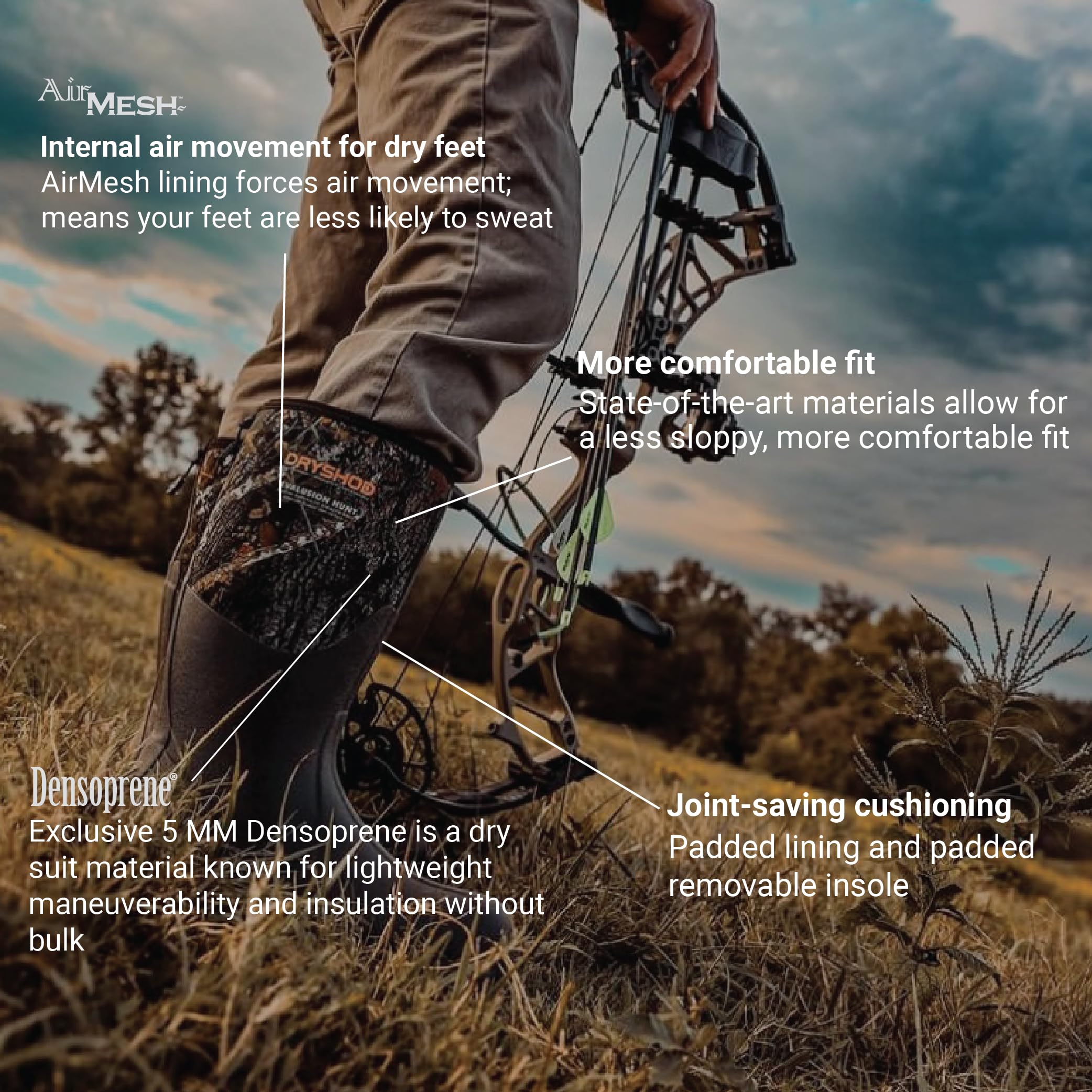 Dryshod Evalusion Hi Lightweight Rubber Hunting Boots | Waterproof | Camo | Insulated | Mens Size 11