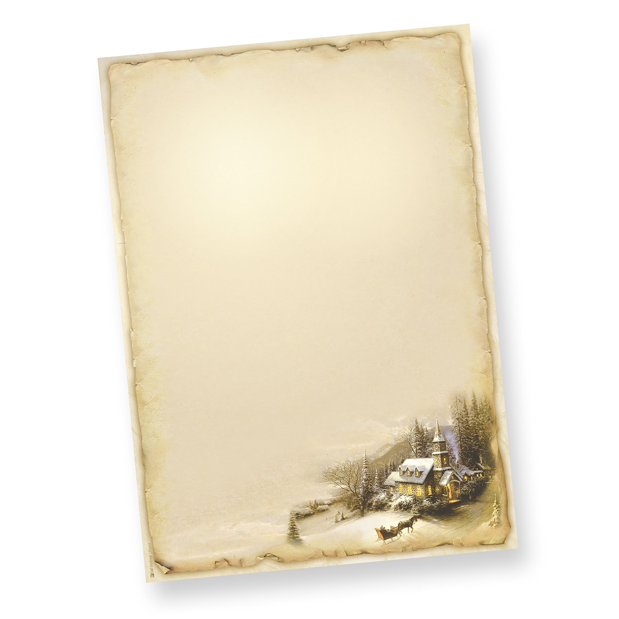 WINTERIDYLLE Weihnachtsbriefpapier (500 Blatt) Weihnachtliches Papier DIN A4 Briefpapier Weihnachten