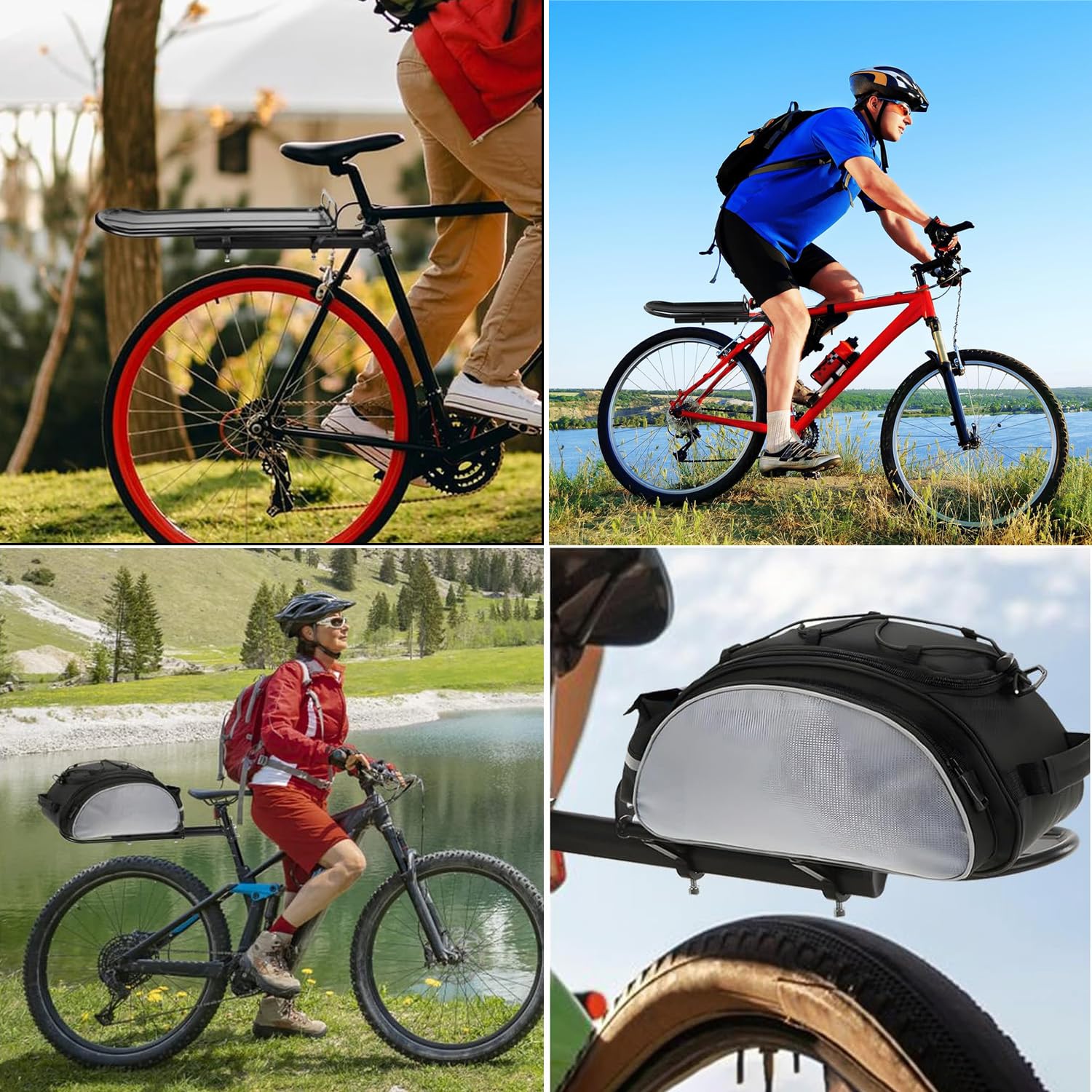 Portapacchi Per Mountain Bike, Portapacchi Posteriore Per Bici, Portapacchi Per Biciclette In Lega Di Alluminio Per Biciclette da 24 a 29" Con una CapacitàMassima Di 10 Kg