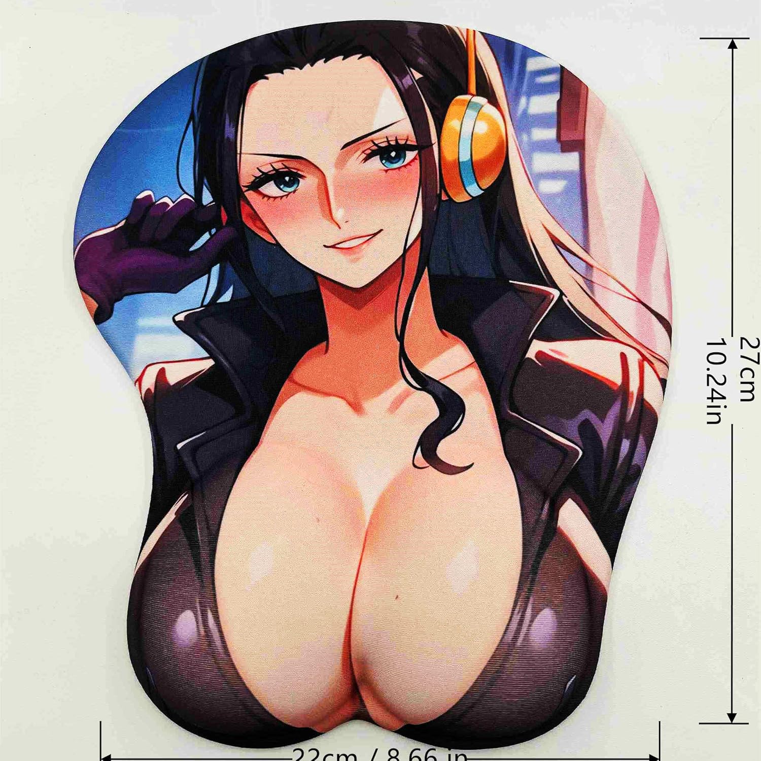 3D Mouse Pad Oppai Mousepad with Soft Gel Wrist Rest Anime Manga Gaming Boob pad Anti-Slip Mouse Mat （Robi 4）
