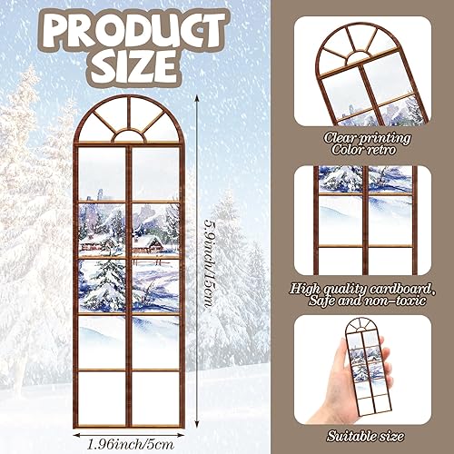 Miniatura 3 de Qeeenar 48 marcadores rústicos de invierno para mujeres, marcadores de libros de nieve de invierno para mujeres, marcadores de Navidad, árbol de