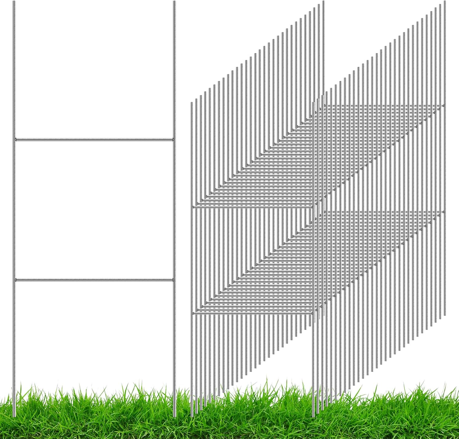 30PCS Heavy Duty Metal H-Stakes Frame Wire Stakes - 18 * 7inch Yard Sign Stake for 4mm Corrugated Signs Advertising Board (30)