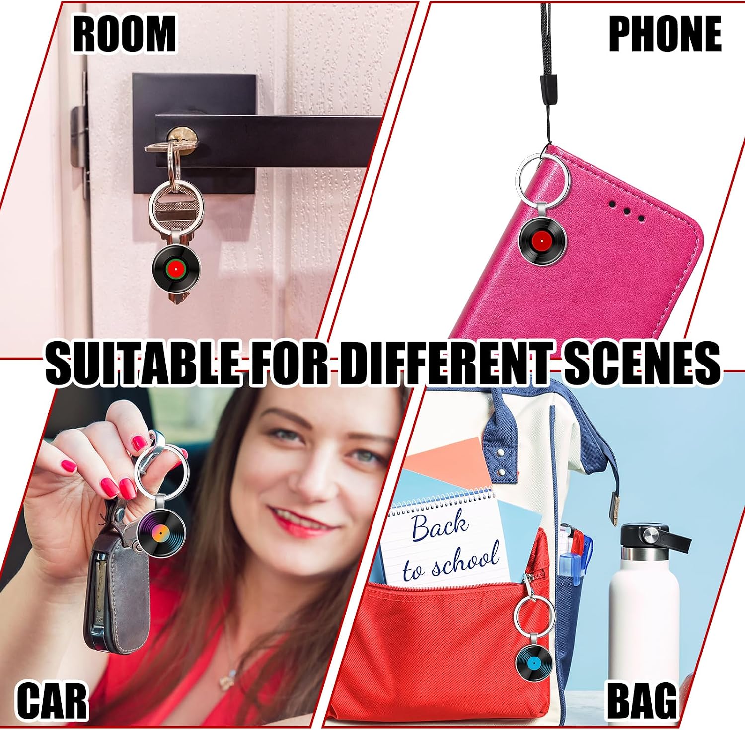 Sureio 10 Pcs Retro Vinyl Record Album Keychain Music Recording Player Metal Dj Pendant Charm Key Chain Gift for Music Lover
