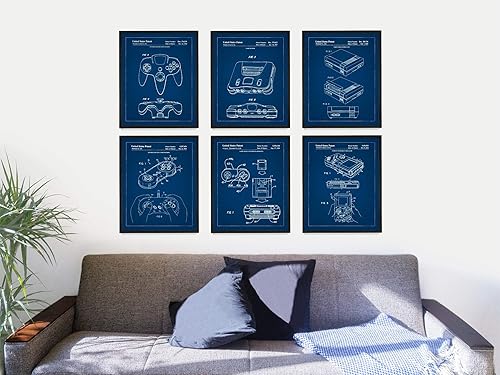 Miniatura 2 de Juego de 6 pósteres de patente de Nintendo para decoración del hogar, habitación de los niños