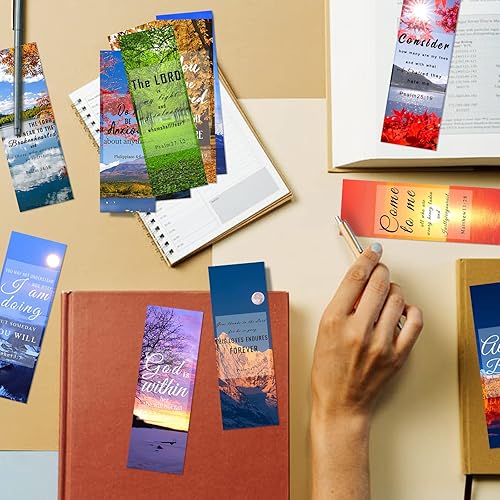 Miniatura 4 de 150 marcadores de versículo bíblico de 50 estilos, escritura inspiradora de doble cara, marcadores de libros cristianos, marcadores motivacionales