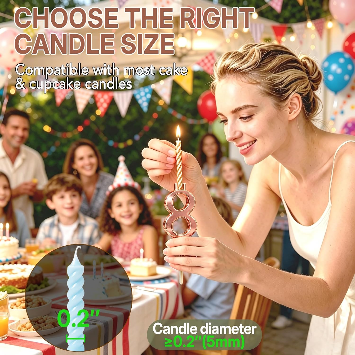 20PCS Reusable Number Candle Holder Set, Metal Birthday Candle Holders image 3