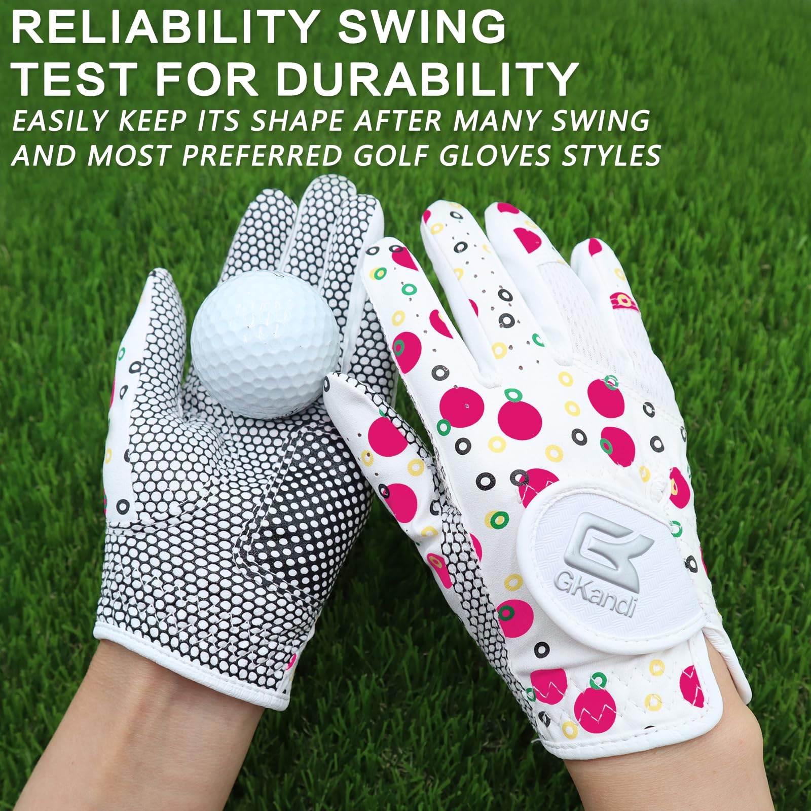 AXKAL Golf Gloves Kids Left Right Handed Golfer Microfiber All Weather Grip Non-Slip Pair - Image 3