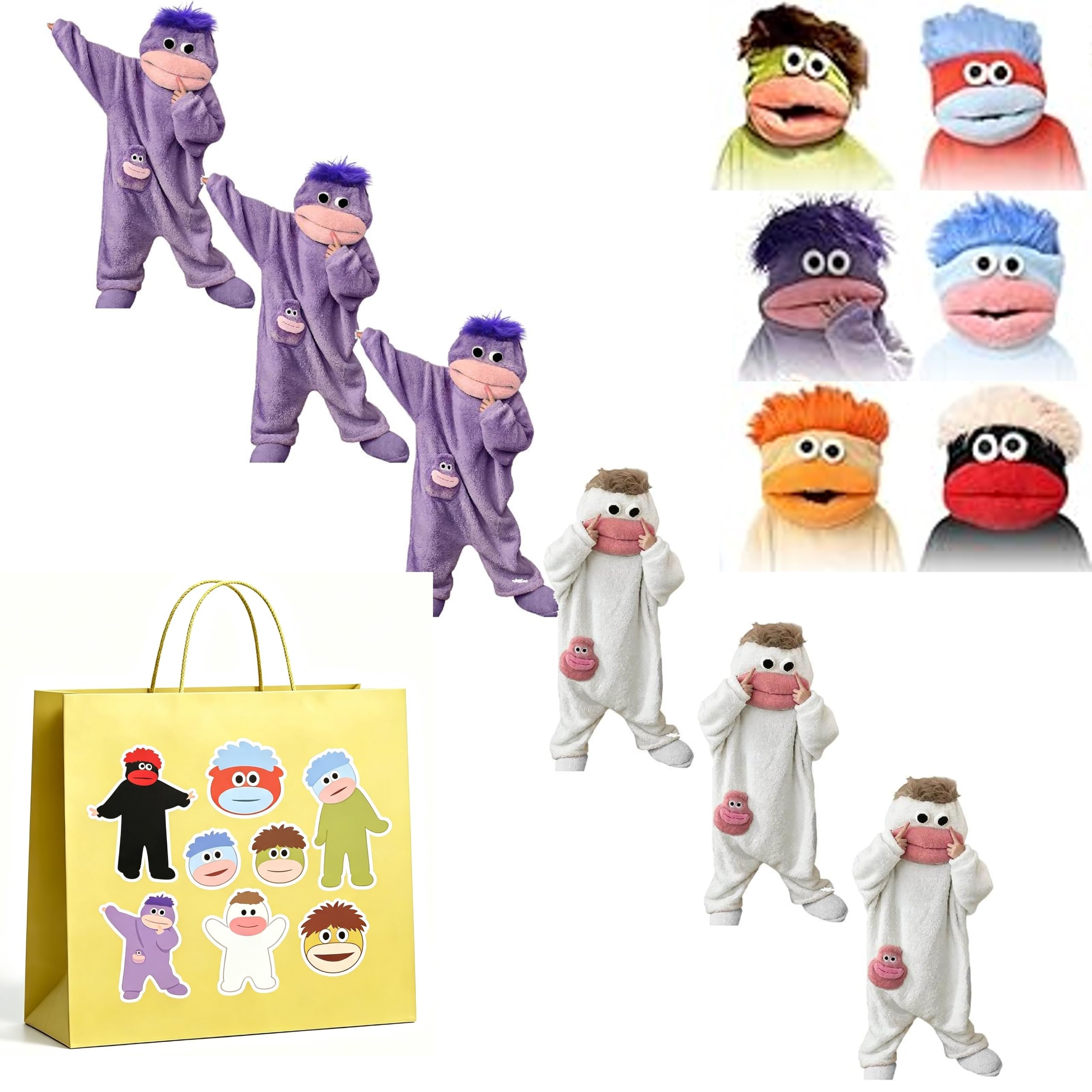 Confezione da 6 Silly Onesie Pigiami per adulti ultra morbido peluche con cappuccio monopezzo Loungewear Serate Film Sciocco Tutina Verde Peluche Mostro Pigiama Accogliente Halloween Sleepwear