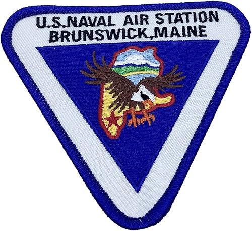 Squadron Nostalgia LLC NAS Brunswick Patch - Con gancho y bucle, Azul