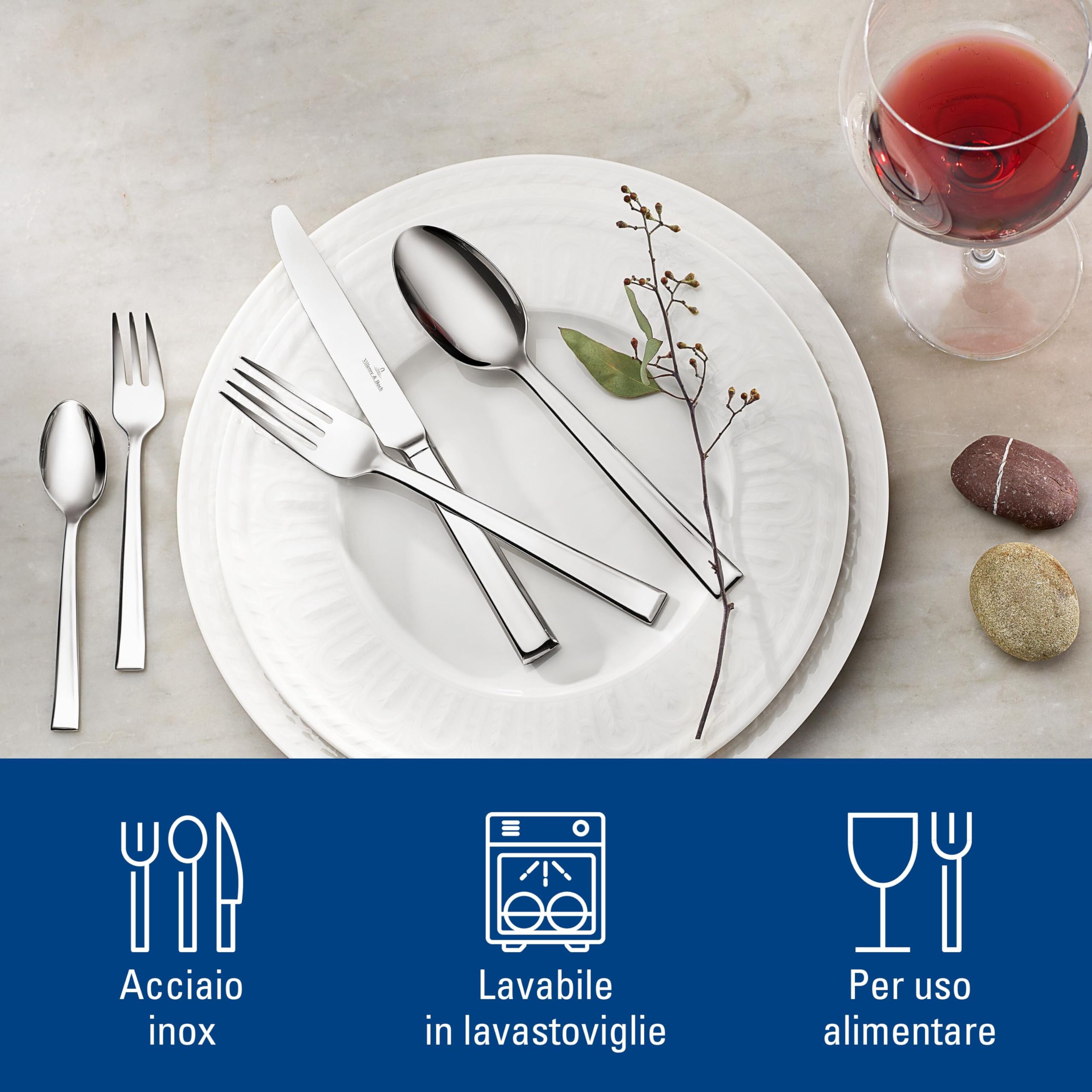 Villeroy & Boch Victor Servizio di Posate per 6 Persone, 30 Pezzi, Acciaio