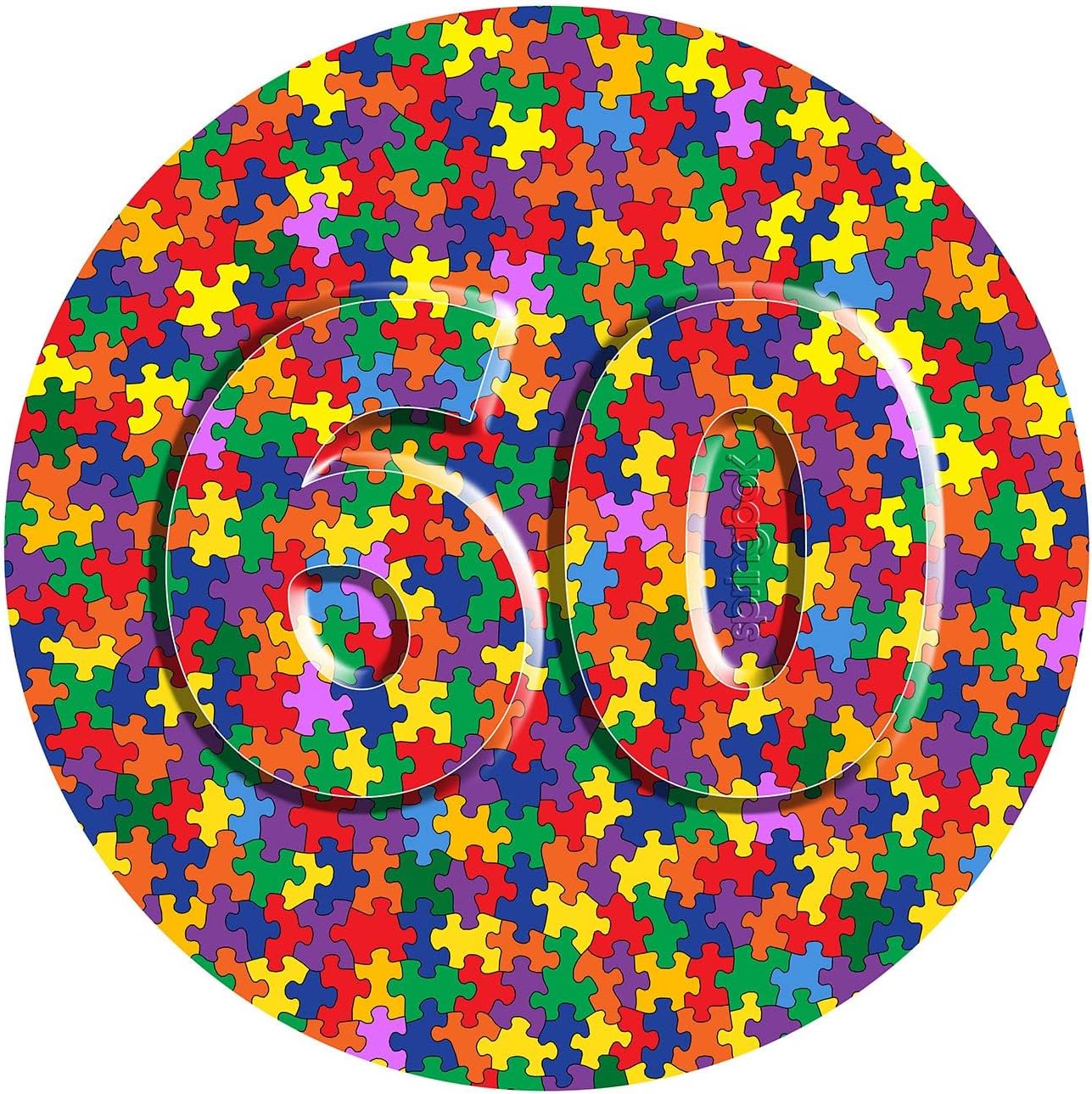 Springbok's 500 Piece Round Jigsaw Puzzle The Puzzler 60th Anniversary - Made in USA