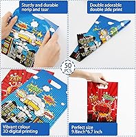 Vista 3 de 50 bolsas de regalo de héroe con temática de héroe de feliz cumpleaños, bolsas de regalo de héroe de acción de héroe, bolsas de regalo de plástico