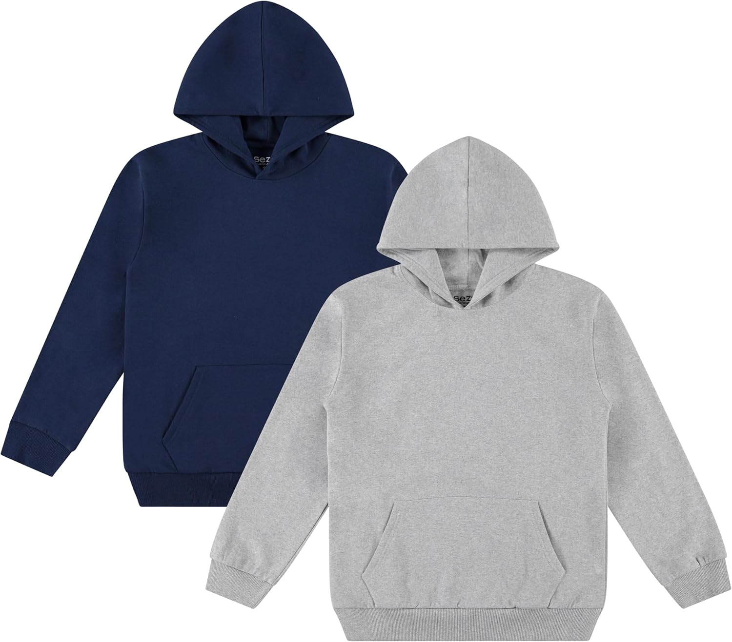 Sezzit Boys' 2-Pack Hoodie Fleece Pullover Sweatshirts with Kangaroo Pocket – Tagless, Machine Washable –Sizes 2T-18