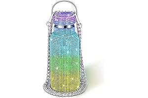 Rainbow Water Bottle: Bling Beauty for Girls