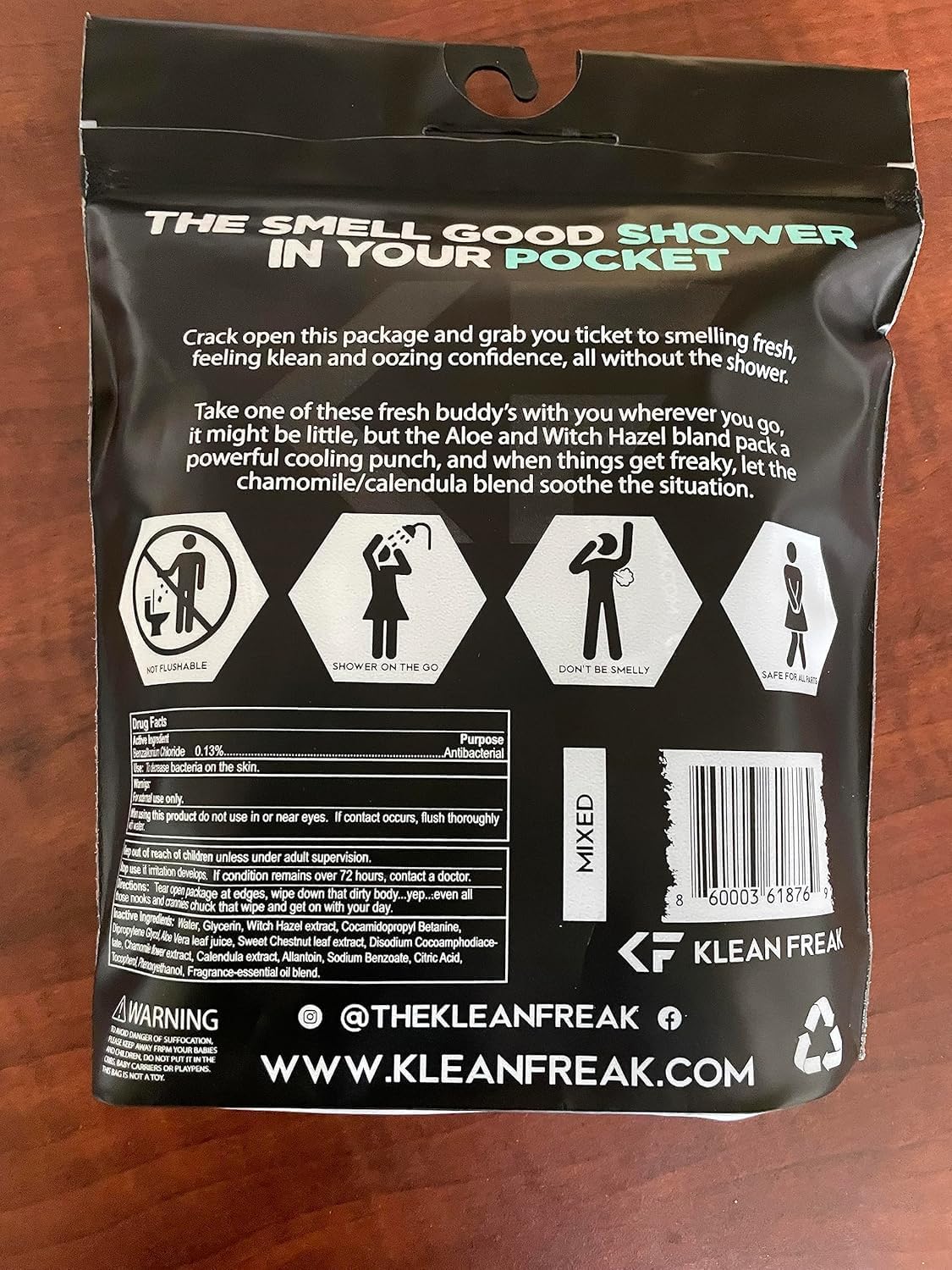 Klean Freak Body Wipes - for Face and Body, No Water, Wipe Away Sweat and Odor, Large Textured, Travel, Gym, Camping and More, 120 Cnt Jug (Coconut)