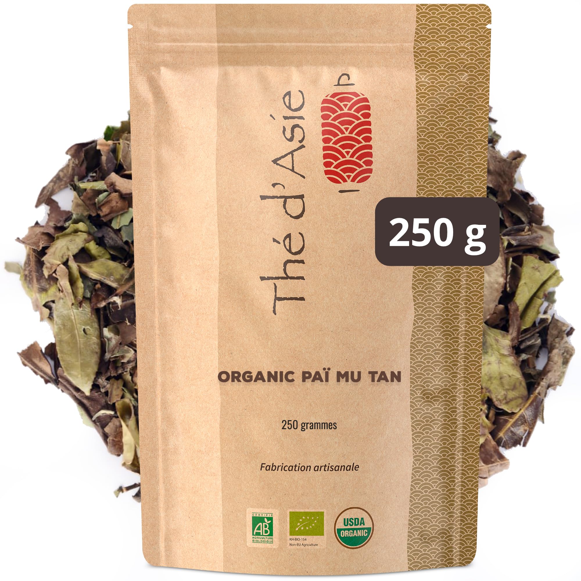Té blanco Paï Mu Tan Té blanco orgánico de China a granel - 250 g -Agricultura ecológica certificada - Thé d'Asie de KHLA