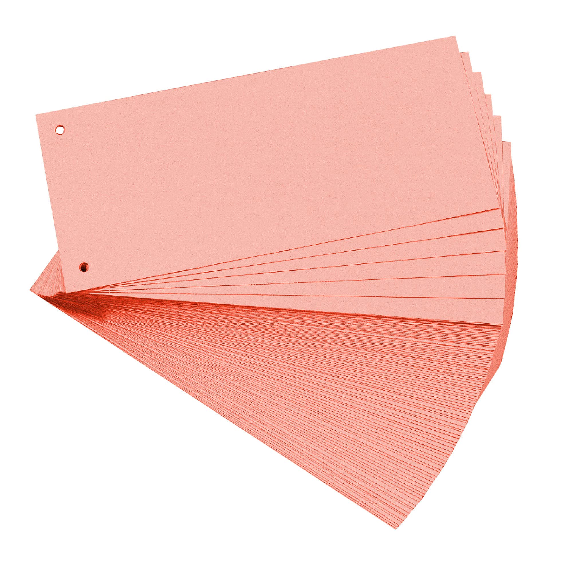 Exacompta - Ref 13335B - Bristol Card Punched Dividers (Pack of 100) - 105 x 240mm, 180gsm Paper, 2-Hole Punched, Horizontal, Organise A4 Documents - Pink Colour