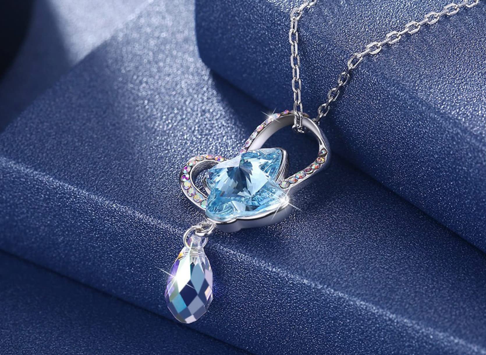 Collar De Plata De Ley 925 Auténtica De Mariposa, Collares De Piedras Preciosas De Cristal Rosa Y Azul Para Mujer, Regalo De Fiesta Con Cadena