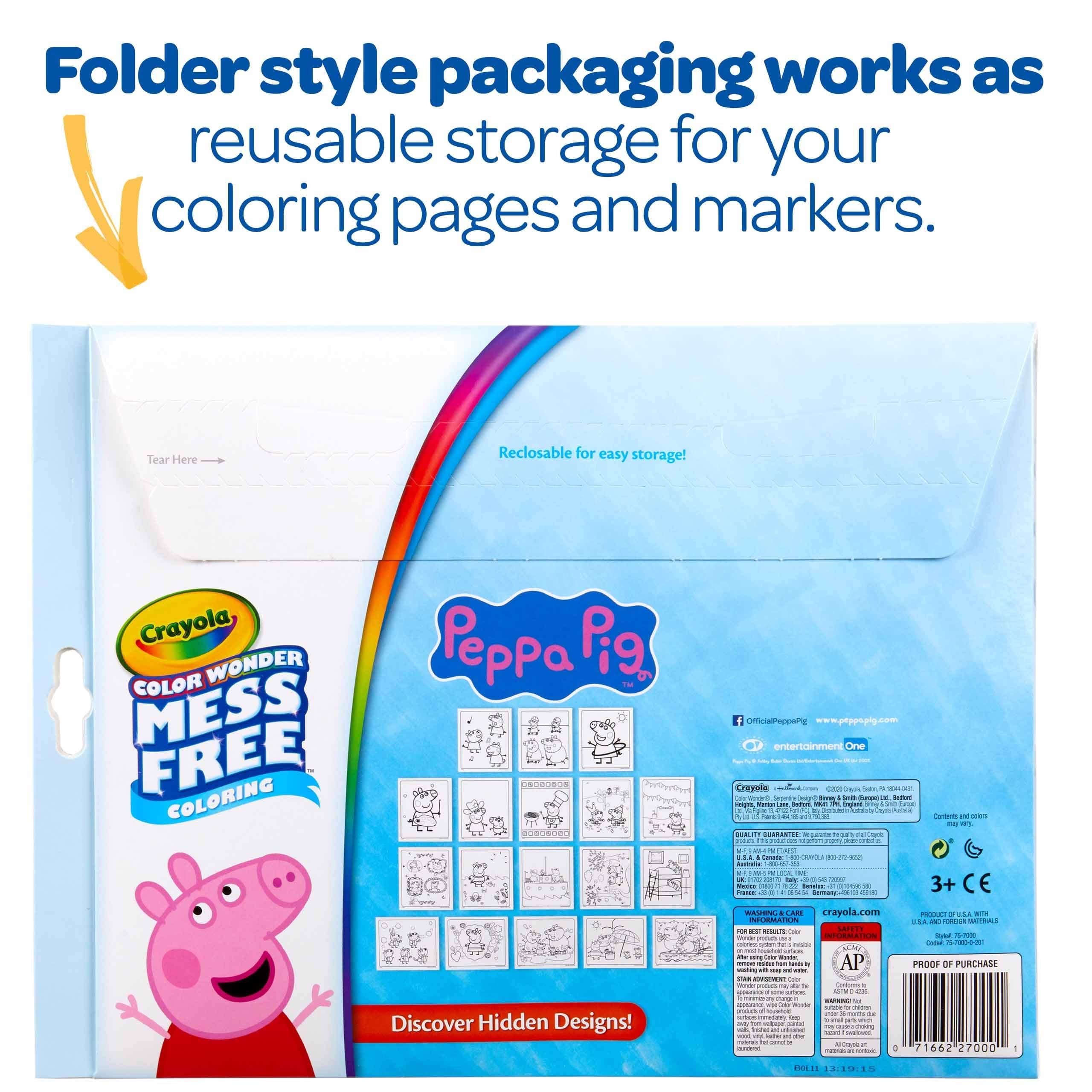 Cahier De Coloriage Peppa Pig Color Wonder - 18 Pages + 5 Feutres Magiques Sans Tache