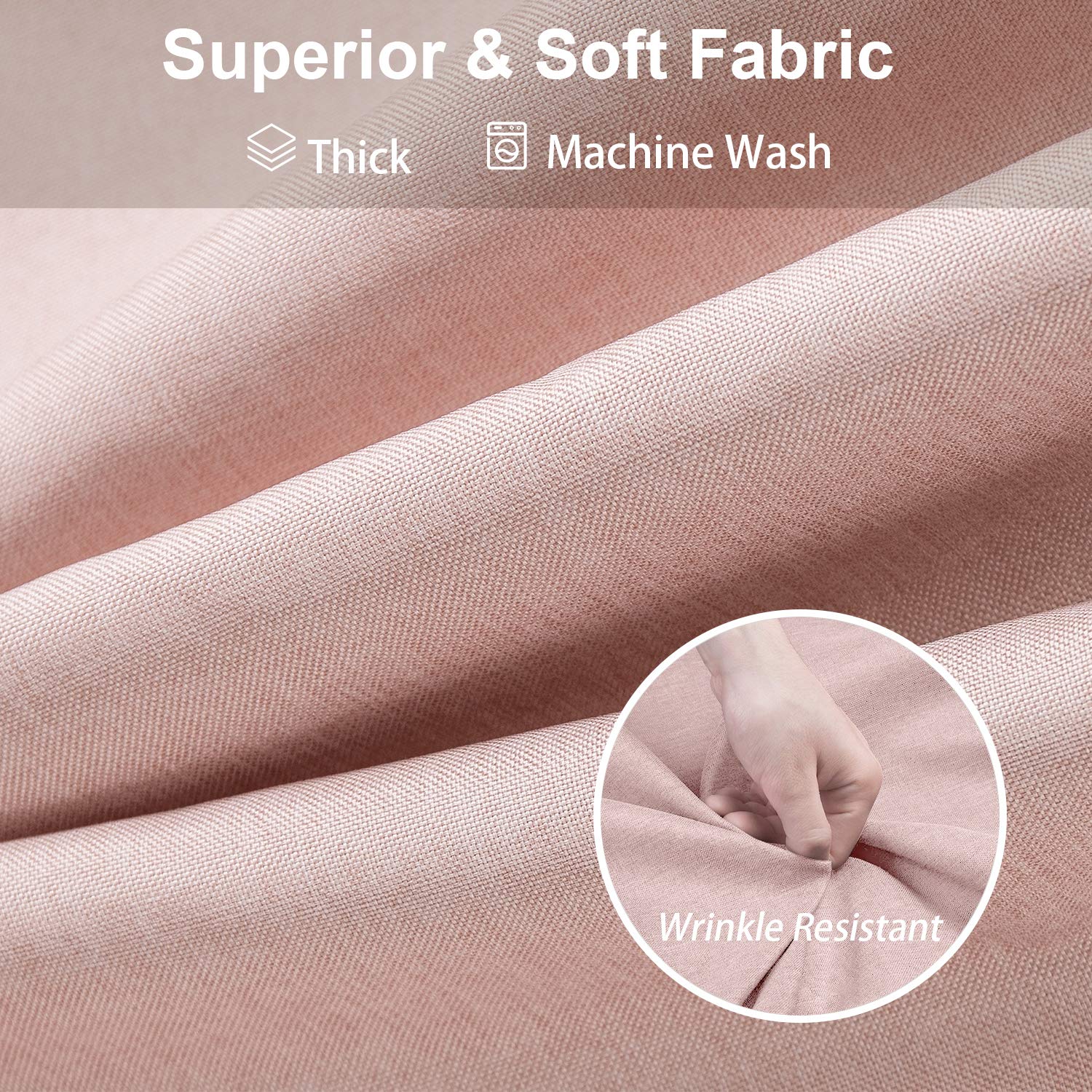 Shower Curtain for Bathroom with Metal Hooks Linen Fabric Shower Curtain Heavy Duty Bath Curtain for Wet Room Bathtub Shower Stall Hotel Quality - Image 2
