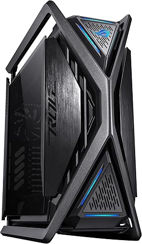 Vista 35 de ASUS ROG Hyperion GR701 EATX - Carcasa para computadora de torre completa con estructura semiabierta, paneles laterales sin herramientas, soporta