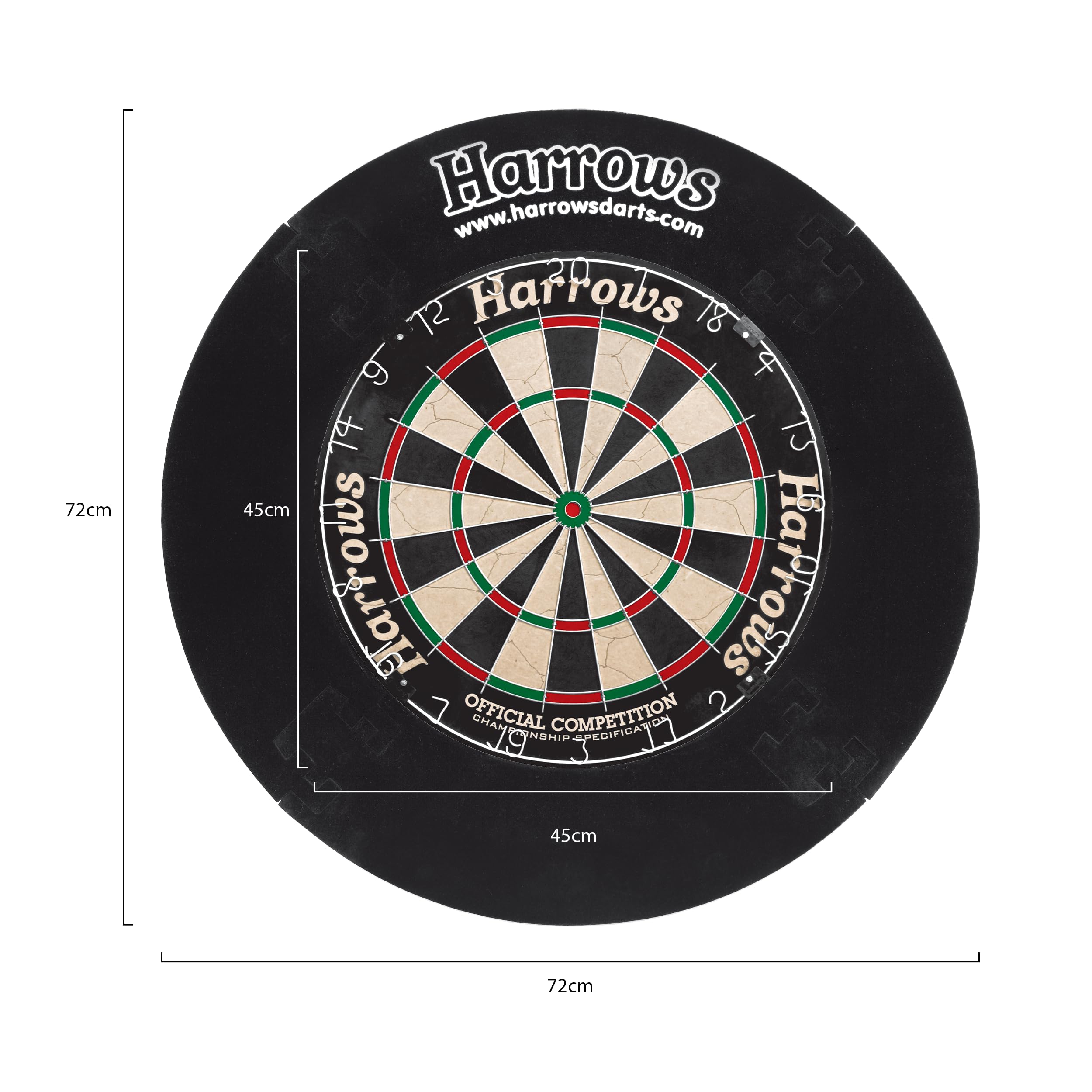 Harrows Ensemble de protection murale pour cible de fléchettes - Ensemble de 4 pièces ou ensemble complet de fléchettes premium avec tableau, fléchettes trophée et oche - Options pour la maison, le