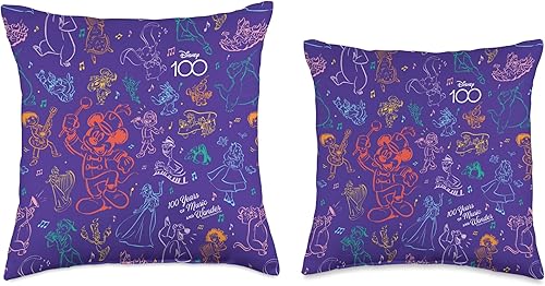 Miniatura 3 de Disney 100 Years Wonder Musical Friends D100 - Almohada de 16 x 16 pulgadas multicolor
