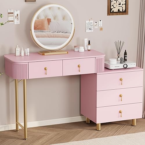 Miniatura 9 de Royal Windsor Escritorio de tocador de maquillaje con espejo y luces, mesa de tocador de maquillaje moderna, espejo LED de pantalla táctil de 3