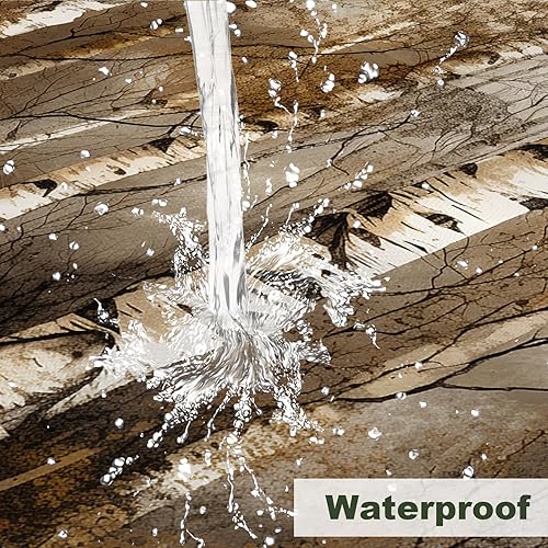 Miniatura 6 de TheBlackSpot Cortina de ducha de árbol de abedul rústica, juego de cortinas de baño con ojales con ganchos, 72 pulgadas de ancho x 72 pulgadas de