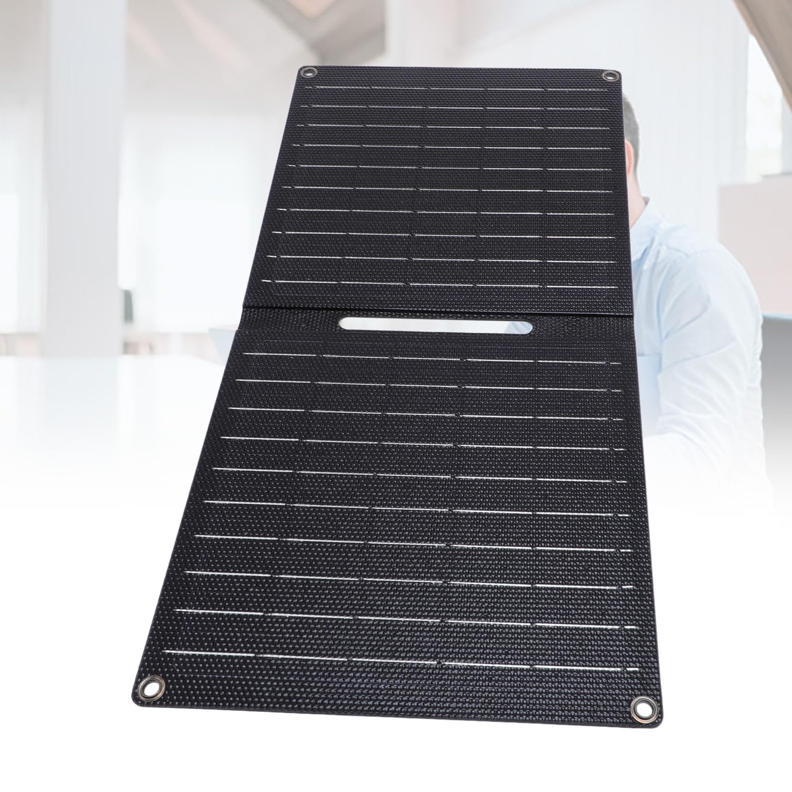 Cargador Solar Portátil de Silicio Monocristalino USB Tipo C de Carga Eficiente Solar Plegable de 5 V con Múltiples Opciones de Salida, para Acampar Al Aire Libre Senderismo