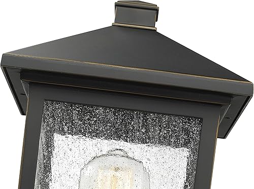 Miniatura 4 de Z-Lite 531PHMR-ORB 1 luz de montaje de poste, bronce aceitado