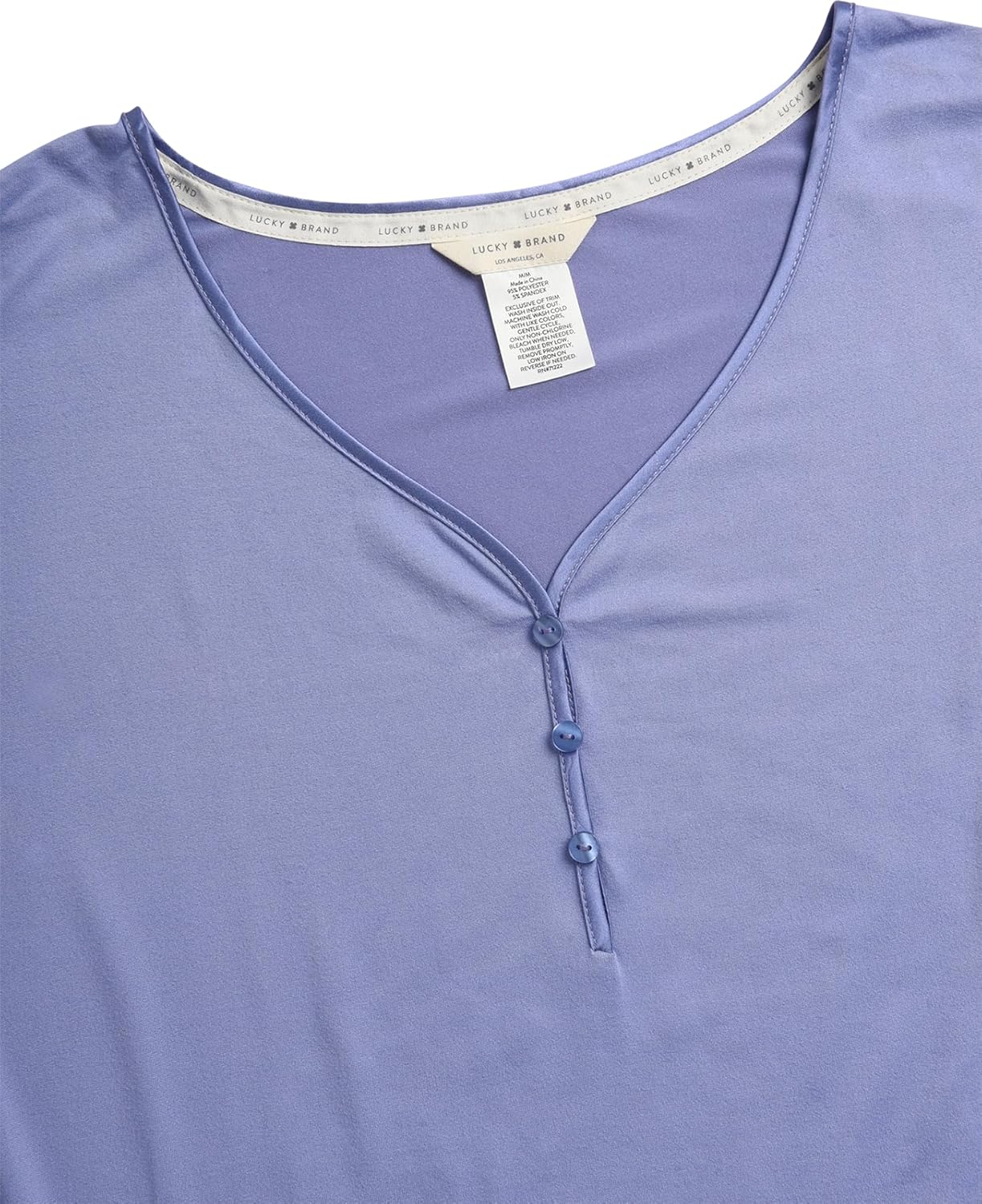 Lucky Brand Women's Pajama Set - 2 Piece Henley Sleep Shirt and Lounge Pants - Silky Soft Sleepwear for Women - Image 4