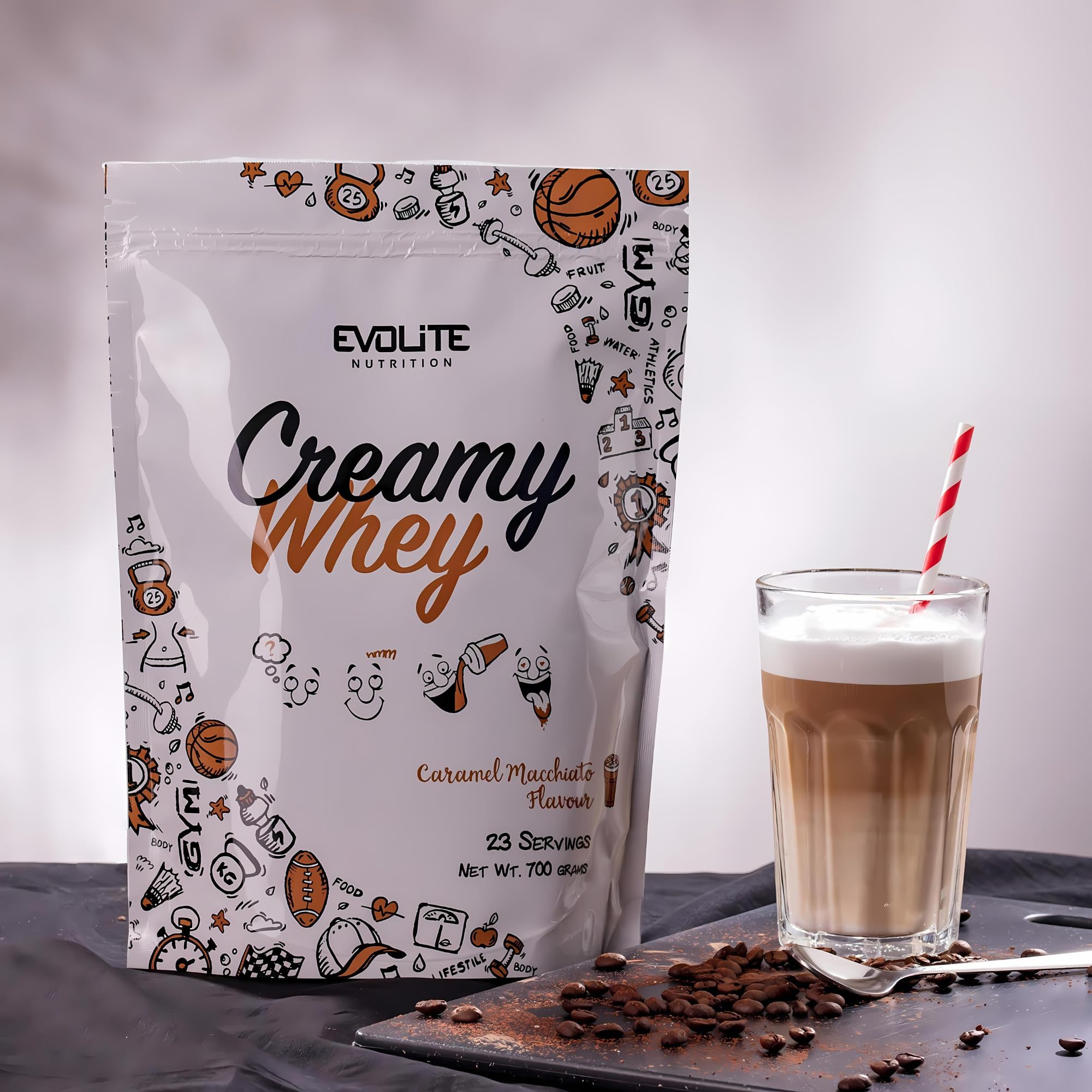 Evolite Whey Protein Powder 700 g - Serwatka z maślanką - 23 g białka w porcji - 23 porcje -