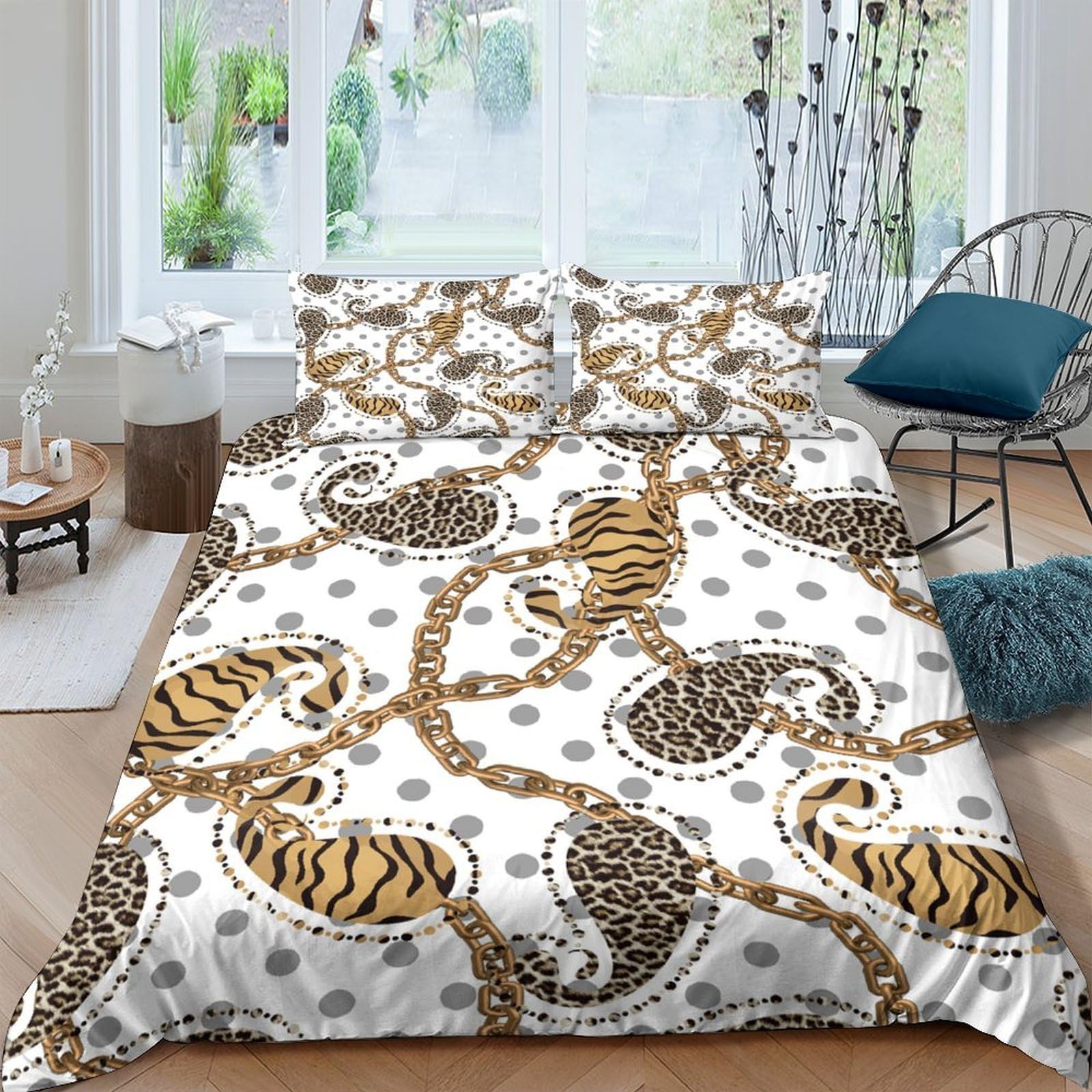 Ctjqhvkz Style-10 3D Printed Leopard Paisley Fitted Sheet Microfiber Soft Animal Stripe Mattress Cover For Bedroom Dorm Decor Easy Care Single（135X200cm）