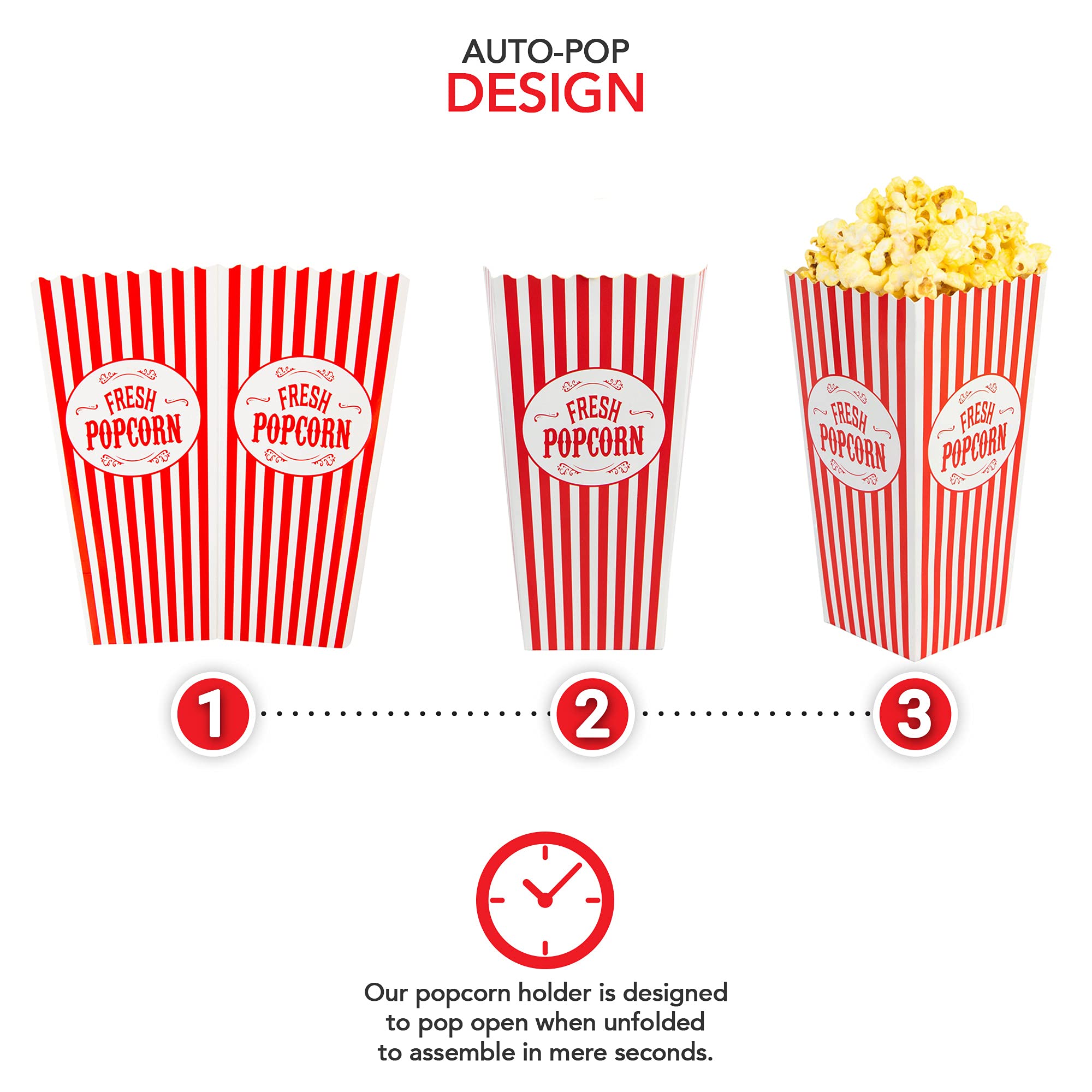 Buy Stock Your Home 46 Oz Popcorn Containers (25 Count) Greaseproof