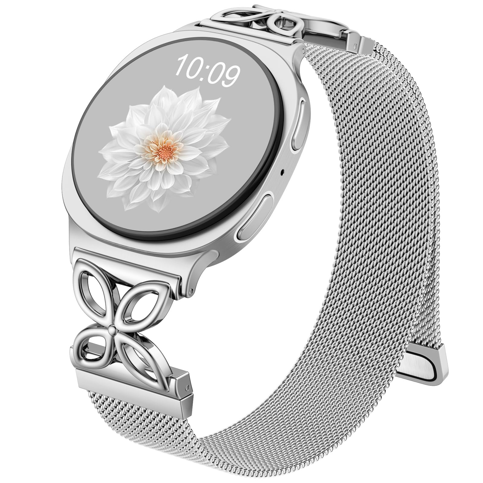 Getino Magnetic Metal Band Compatible with Galaxy Watch 8 / Watch 8 Classic Band, Milanese Floral Dressy Strap for Samsung Watch Bands Women 40mm 44mm 46mm-picture-16