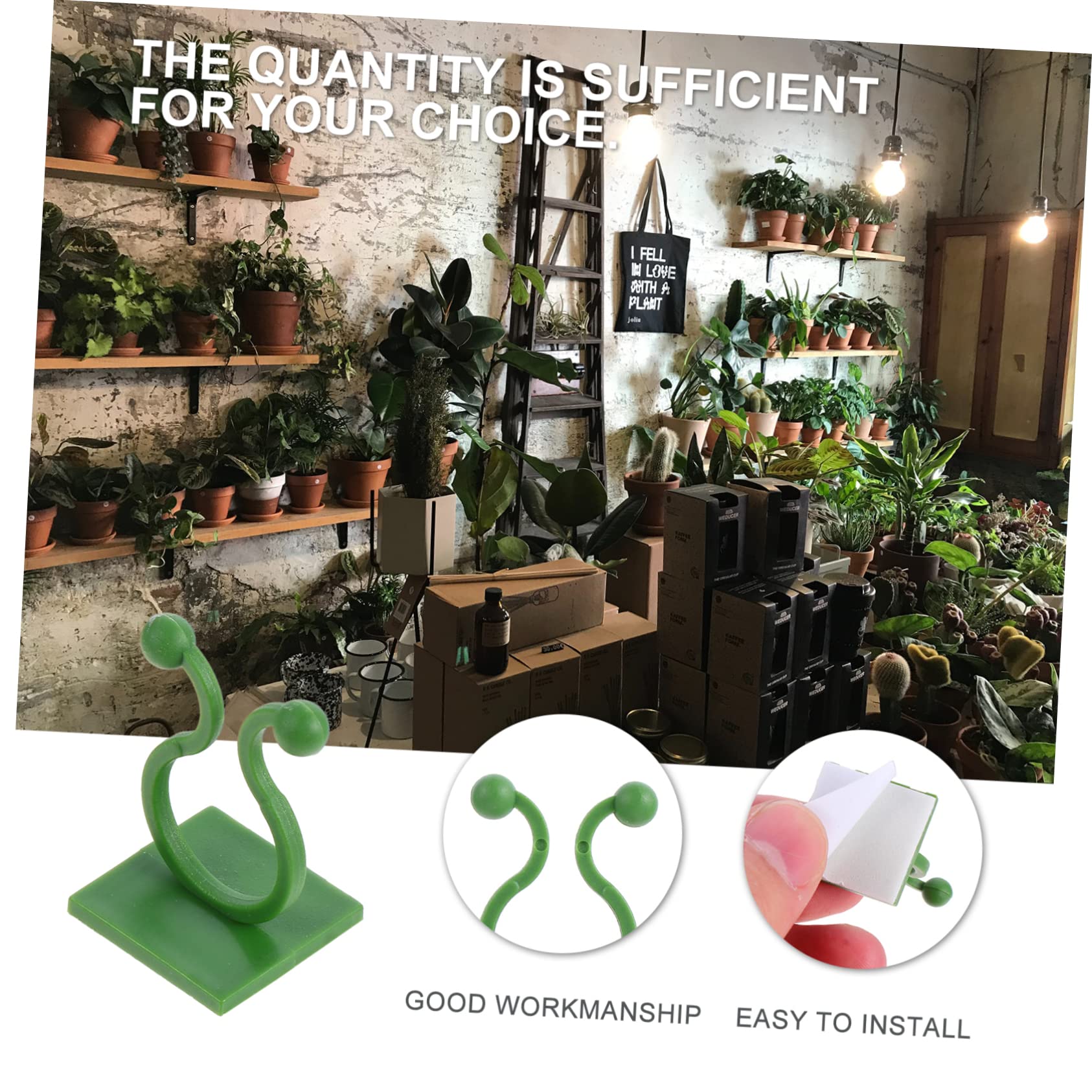 INOOMP 300pezzi Supporti per Piante Verde Clip Fissaggio per Viti da Giardino Strumento per Parete Facile Installazione e Risparmio Spazio