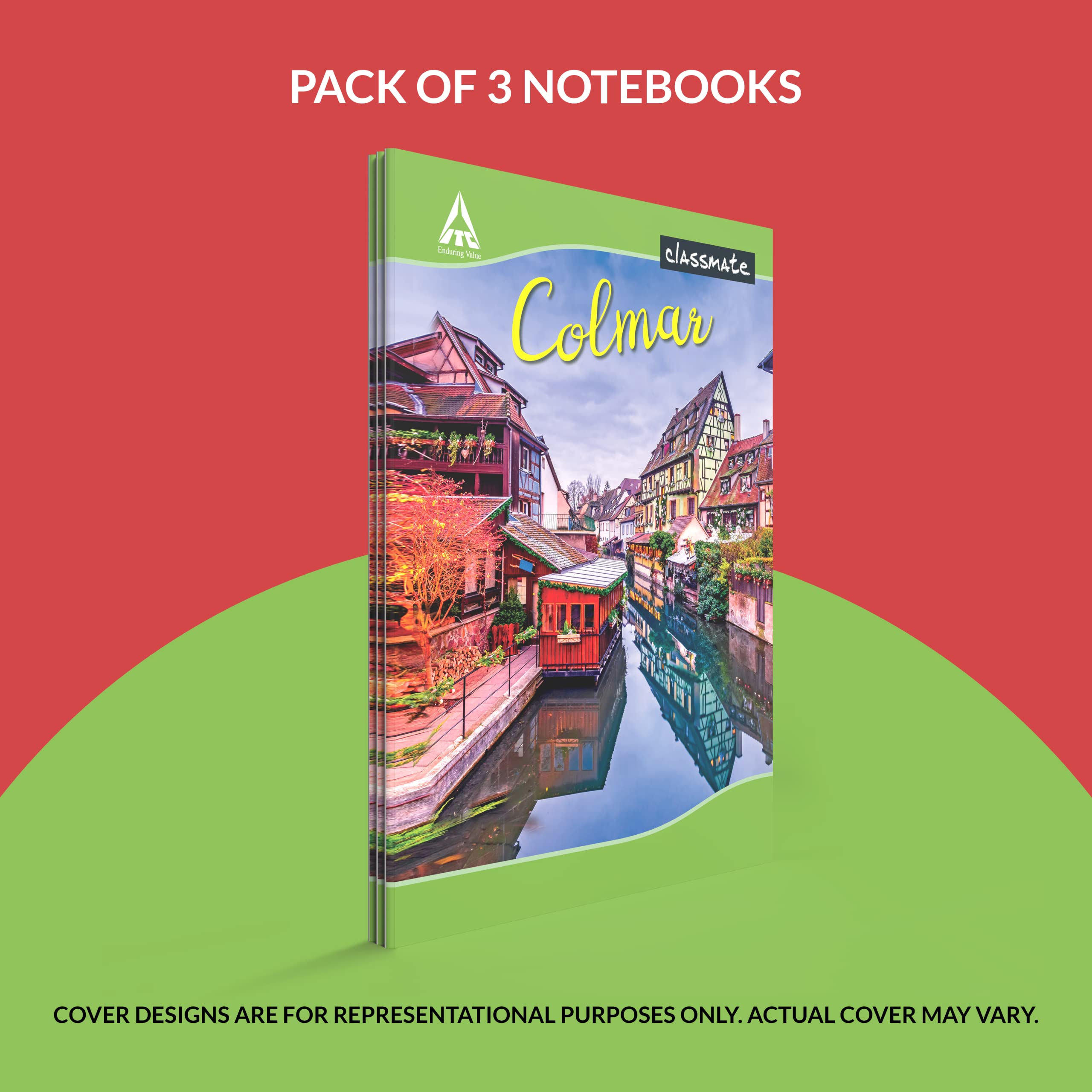 Classmate Long Book - Single Line, 80 Pages, 297 mm x 210 mm - Pack of 3 1