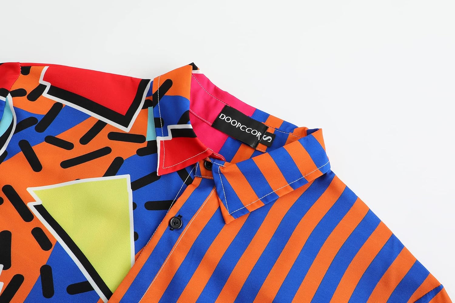 DOOPCCOR 90s Shirt 80s Shirts for Men 80s 90s Disco Retro Casual Button-Down Shirts 80s Mens Clothing - Image 3