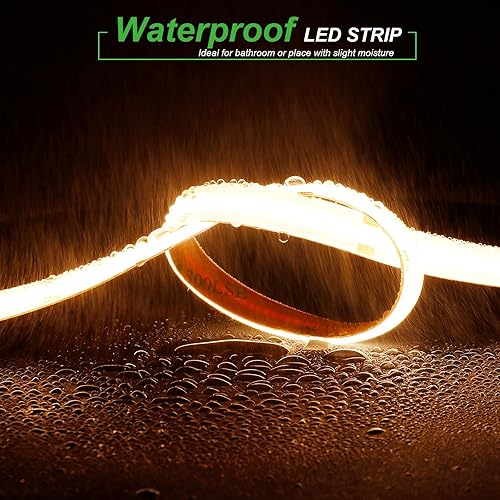Miniatura 4 de JOYLIT Tira de luz LED COB CCT de 24 V, impermeable, 16.4 pies16.4 ft, 640 LEDsM 2700 K-6000 K, certificación UL PRO CRI 92+ cinta LED 10000 lm