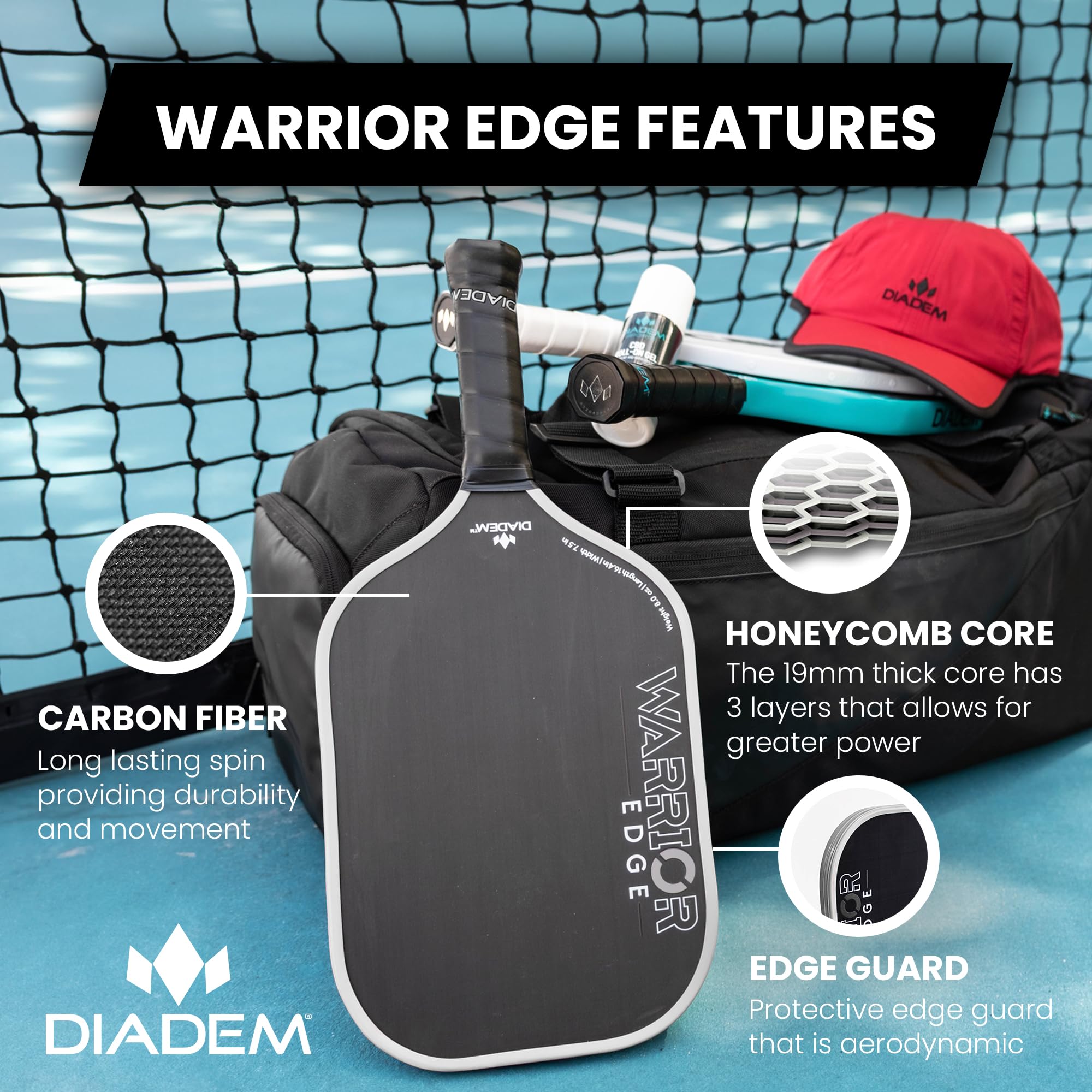 Amazon | Diadem Warrior Edge ピックルボールパドル | 最大