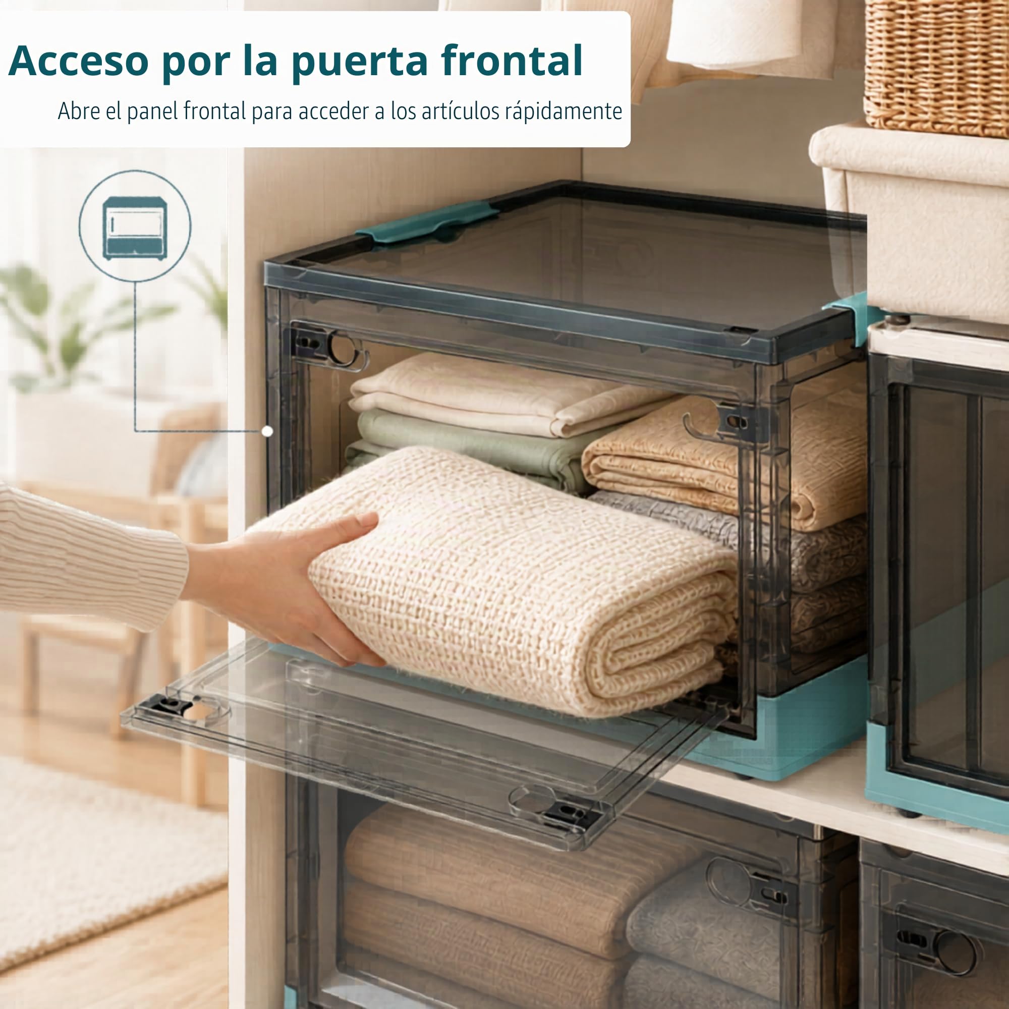 MAGIC SELECT Caja de Almacenaje con Tapa 120L, 65 x 46 x 36,5 cm